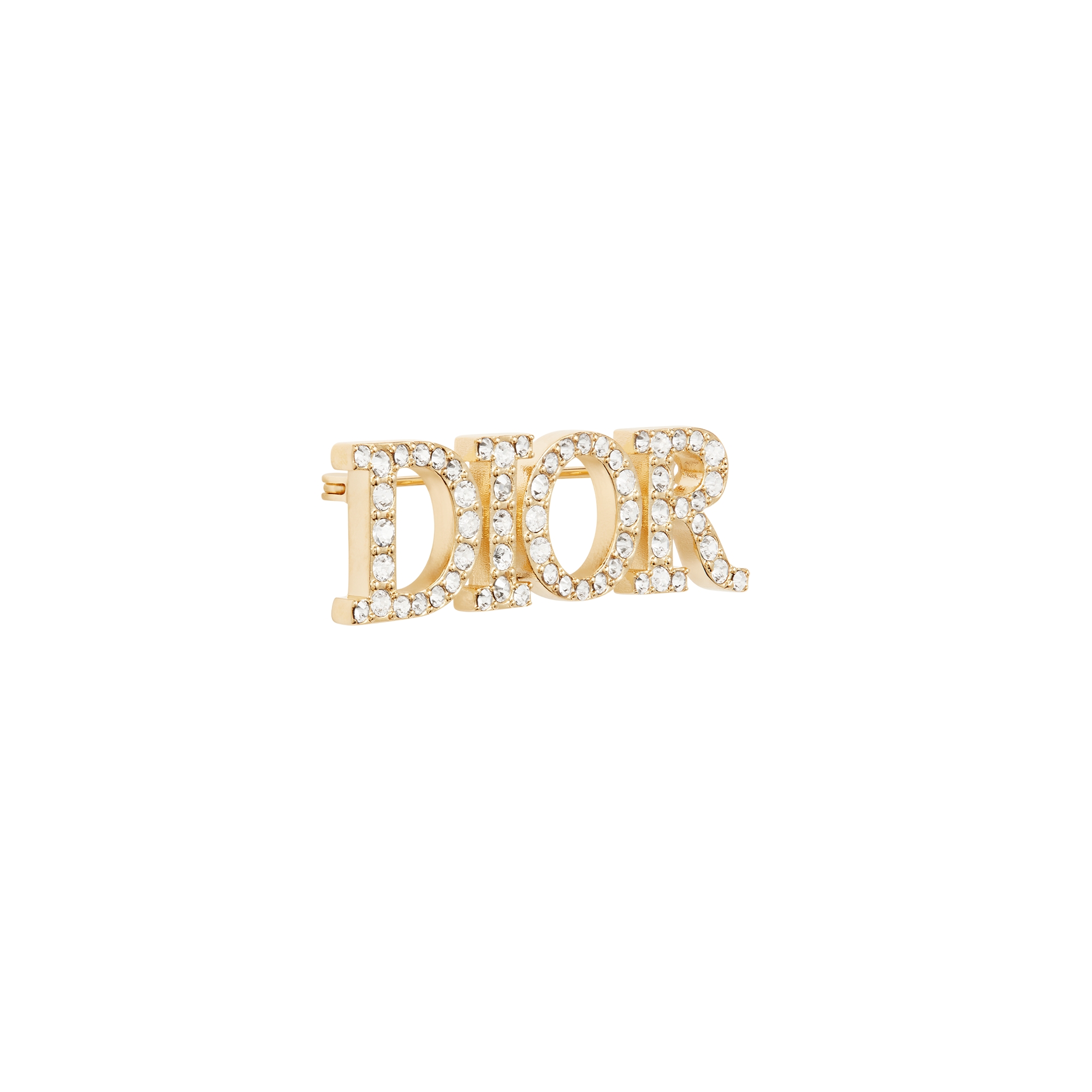 Dio(r)evolution Brooch Gold-Finish Metal and White Crystals E03