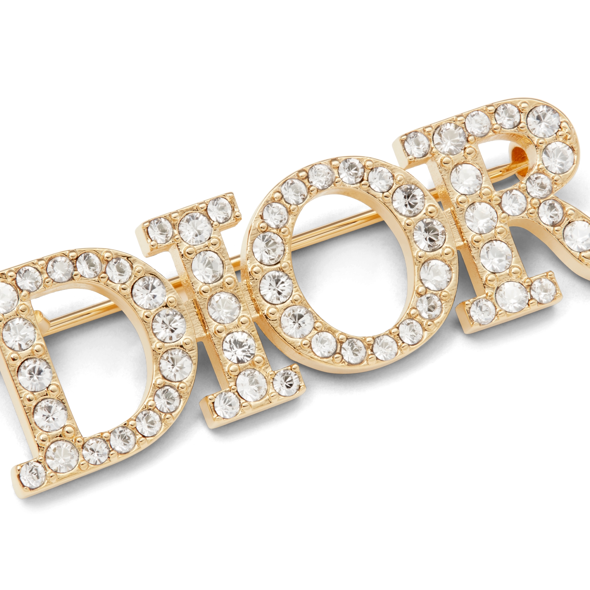 Dio(r)evolution 胸針 金色飾面金屬和白色水晶 E09