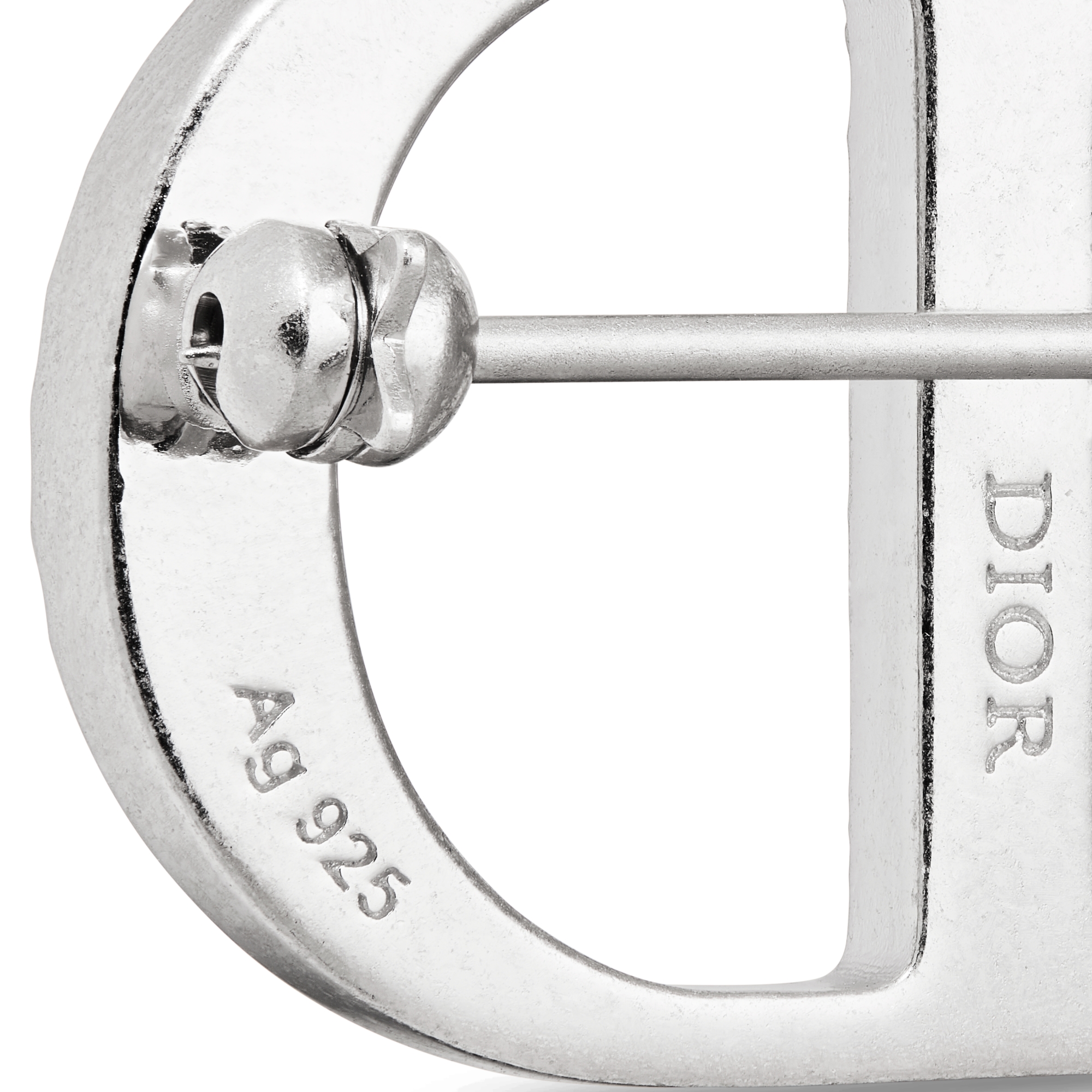 CD Icon Brooch Silver and White Crystals E09