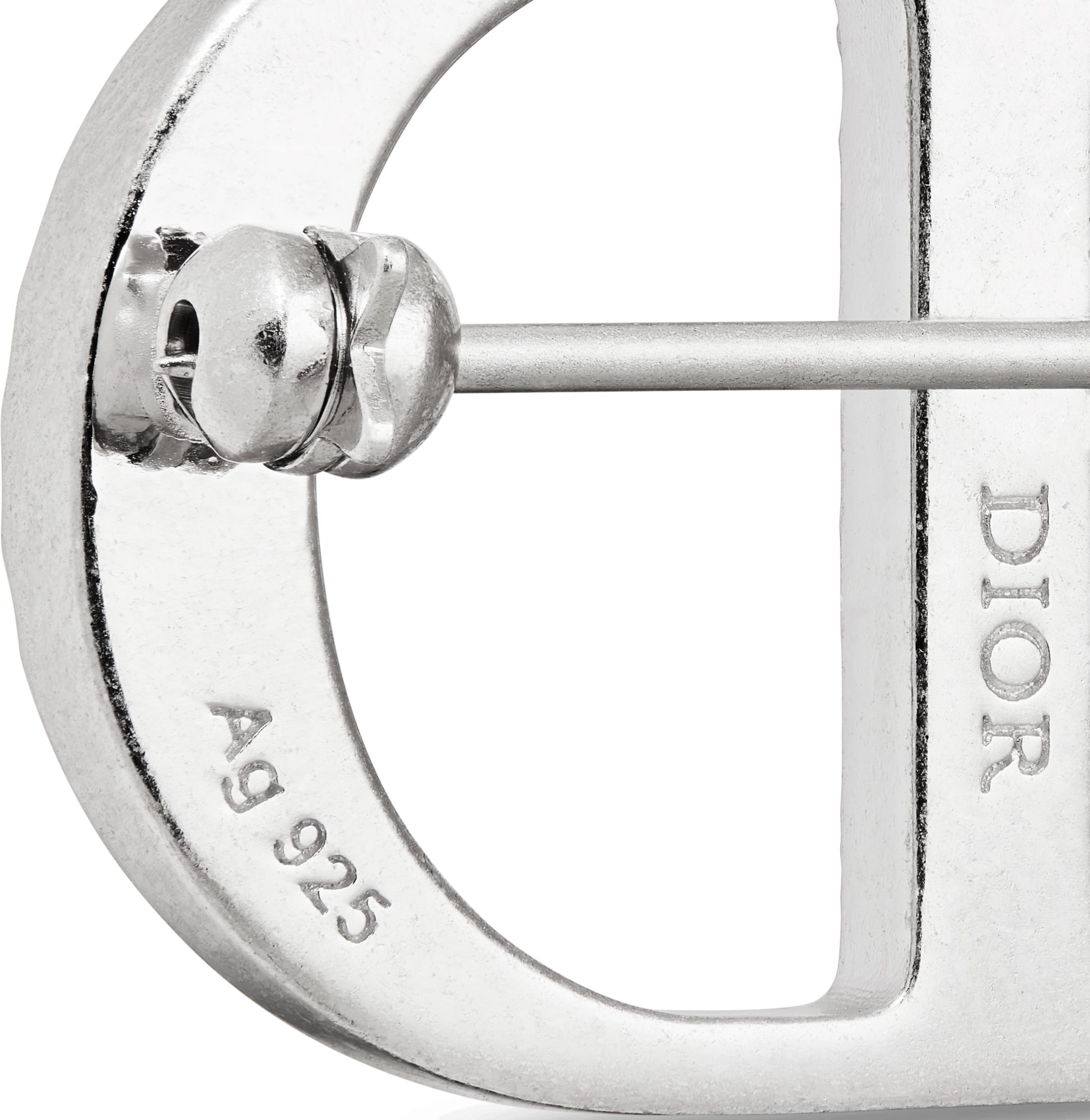 DIOR CD Icon Brooch Silver And White Crystals Men
