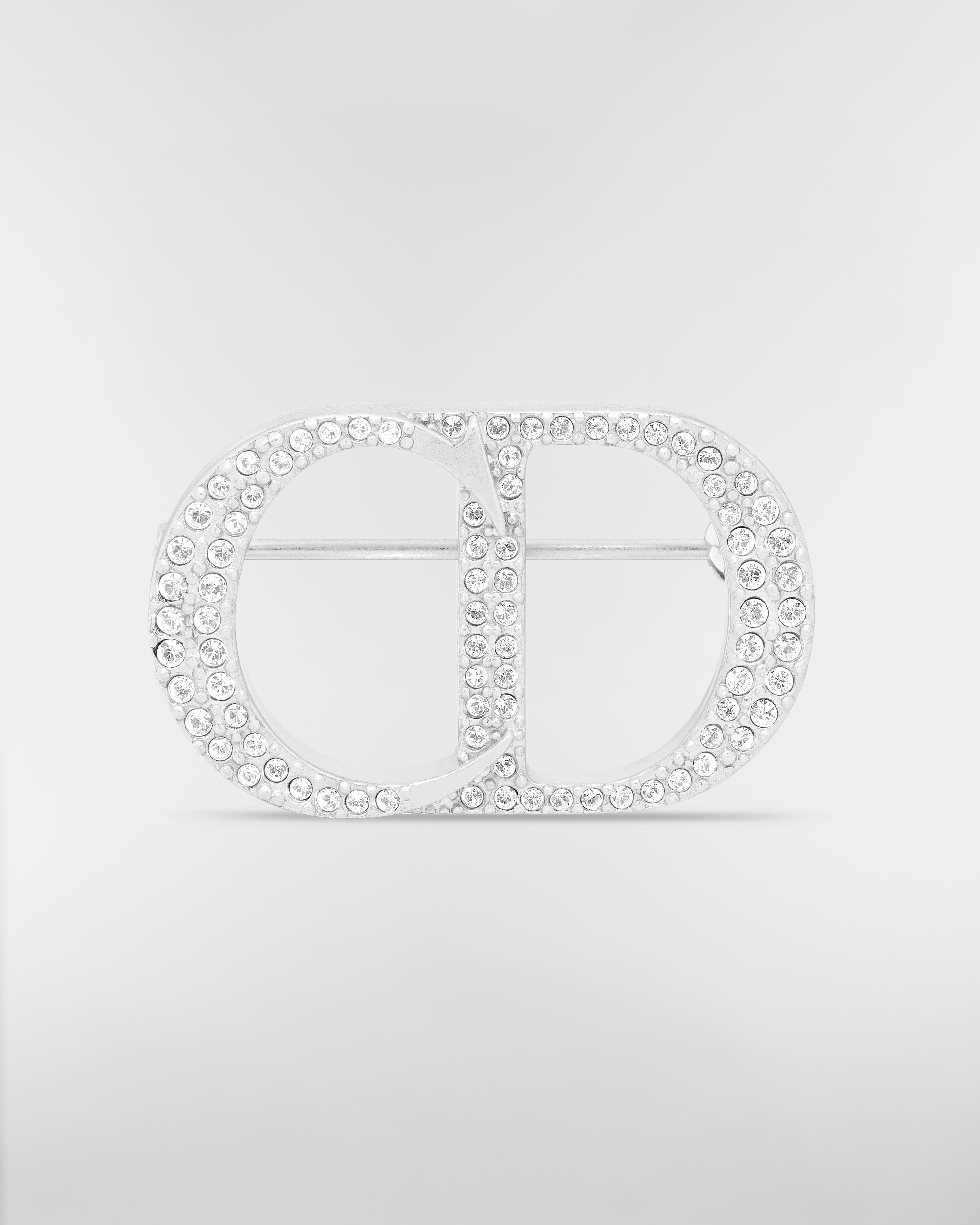 Broche CD Icon Plata y cristales blancos E01