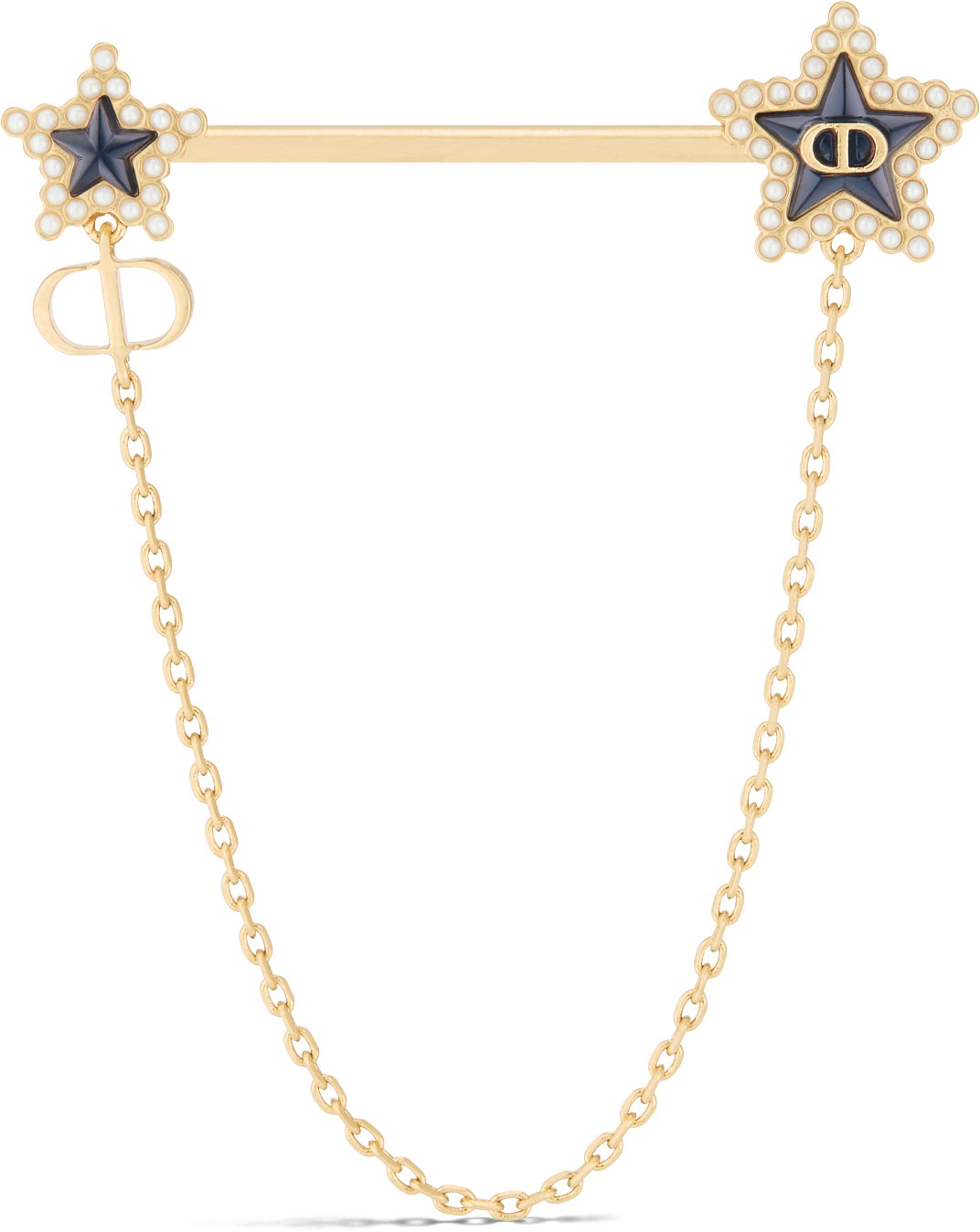 Petit CD Lucky Baroque Brooch Gold-Finish Metal with White 