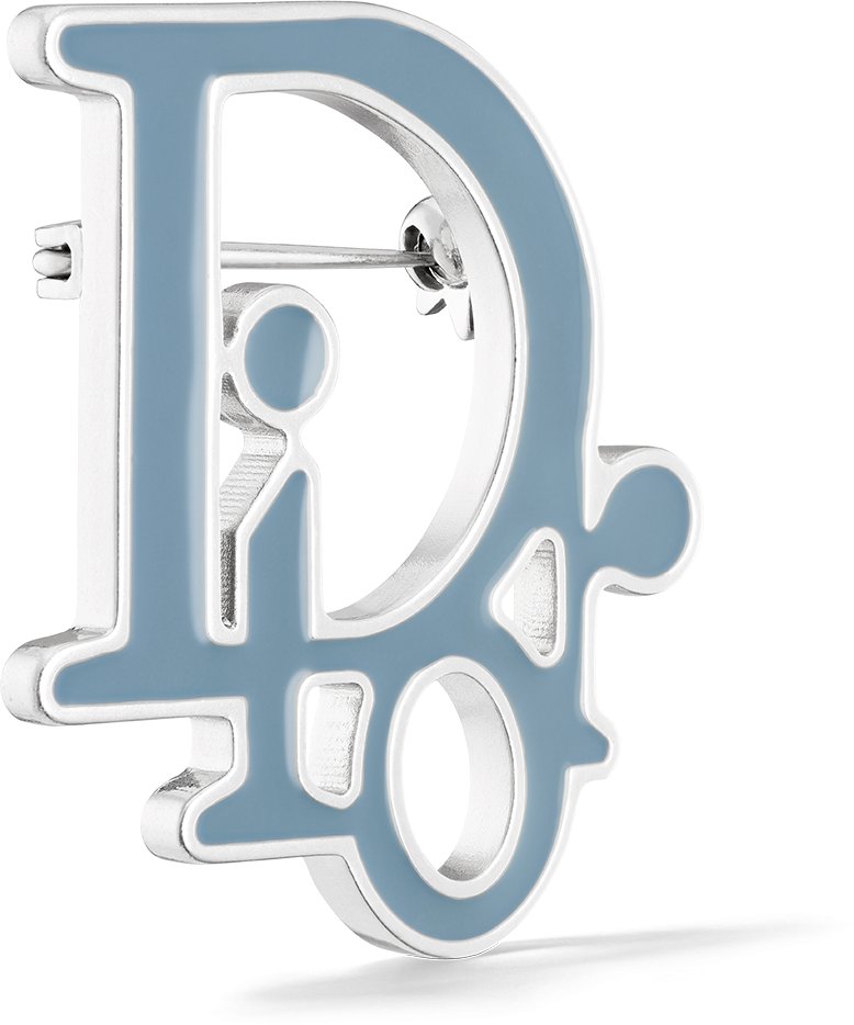 Dior Oblique Brooch Three quarter closed view