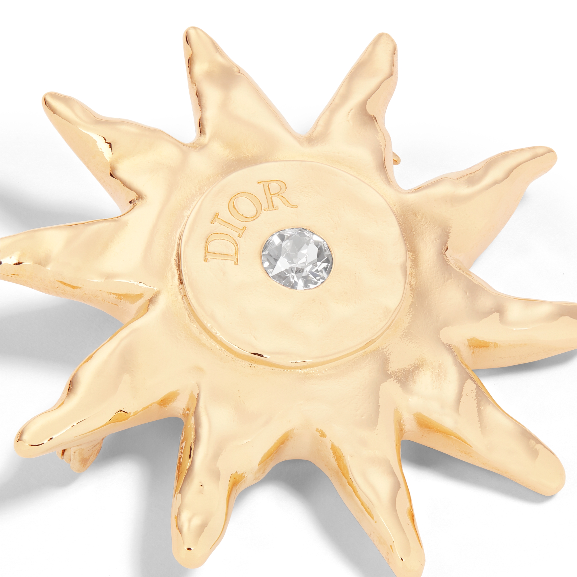 DIOR AND LEWIS HAMILTON Brooch Gold-Finish Brass and White Crystal E09