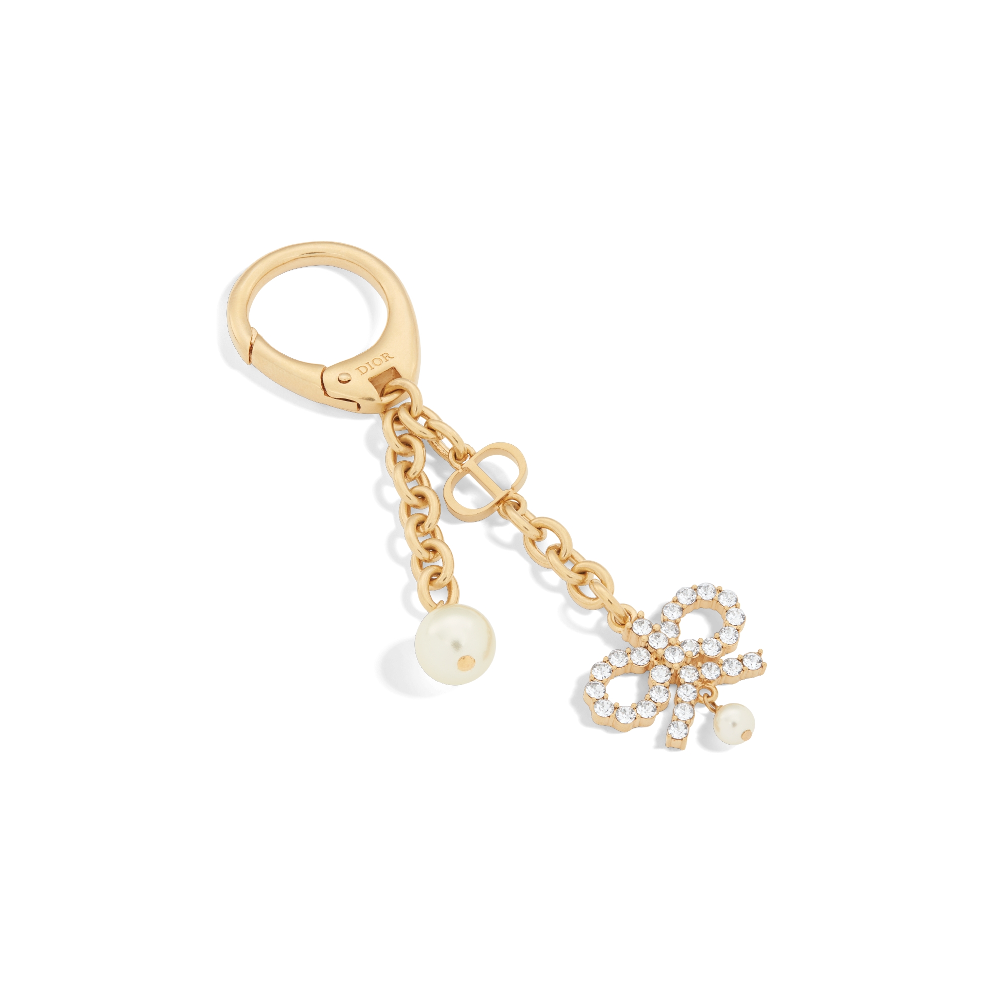 Porte-clés Ornement Guerlain Bijou De Sac En Métal Argenté Avec Nœud Rose - Occasion