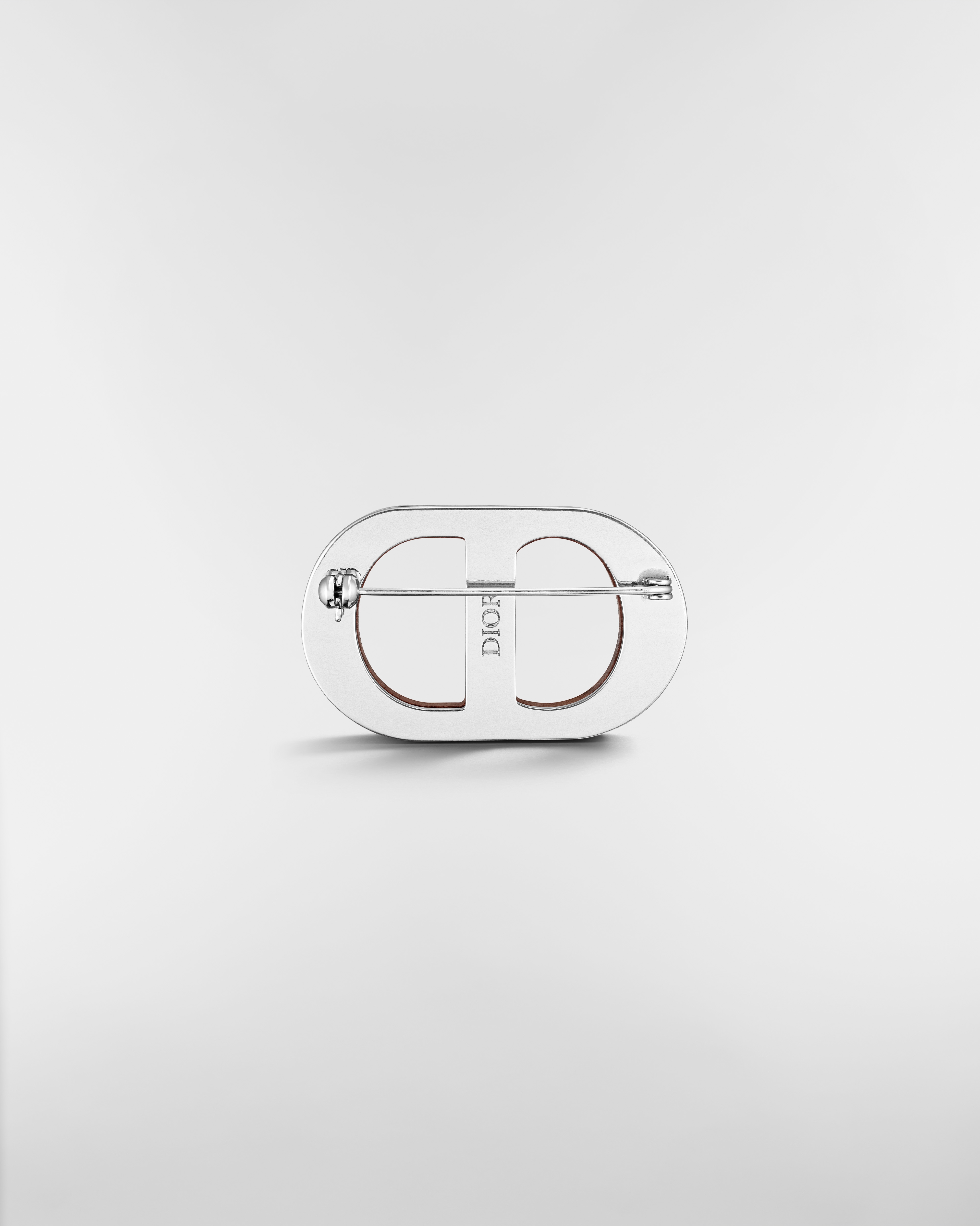 Broche Knock on Wood Laiton argenté et bois de Santos E08