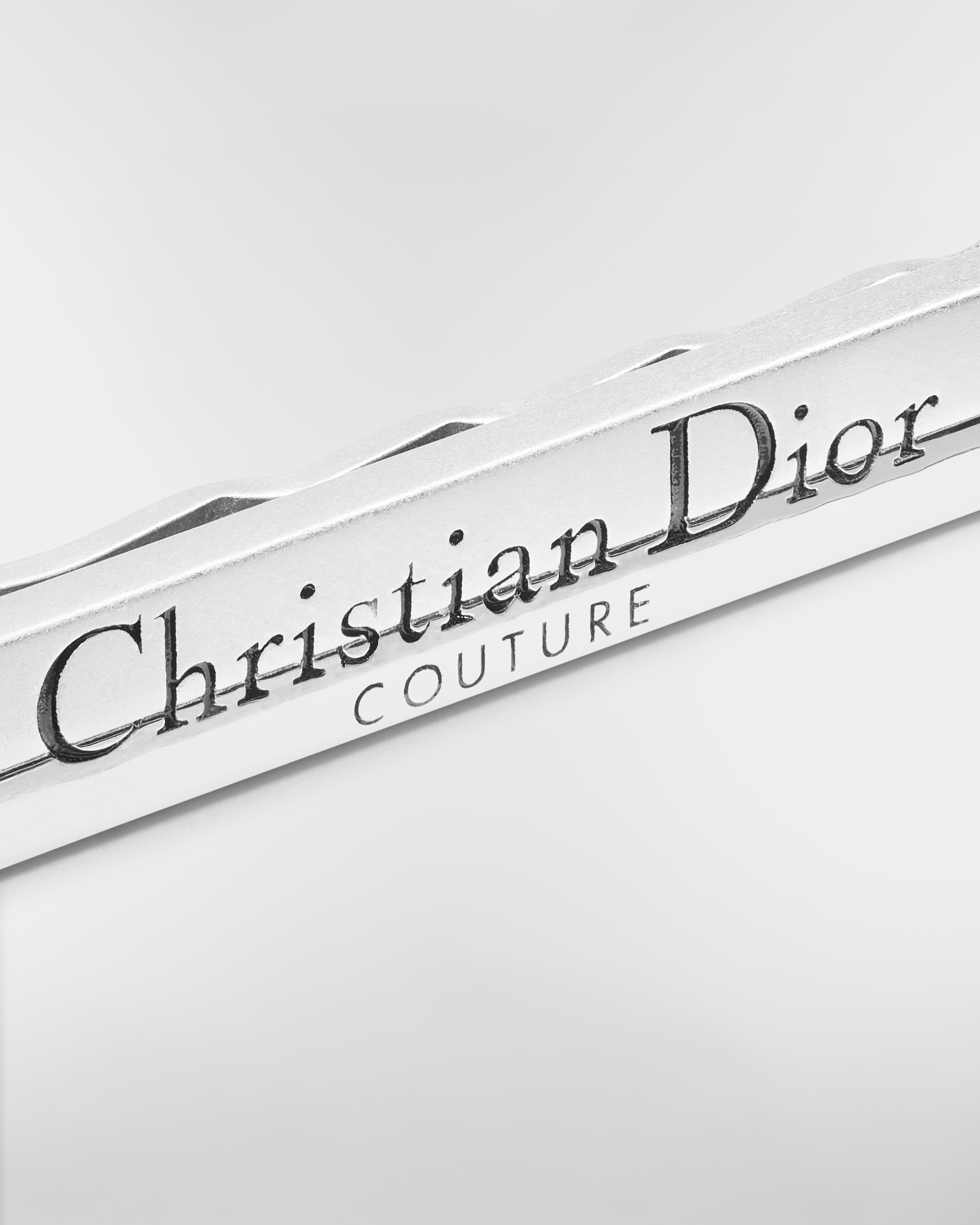Christian Dior Couture Cut Tiepin Silver and Black Resin E09