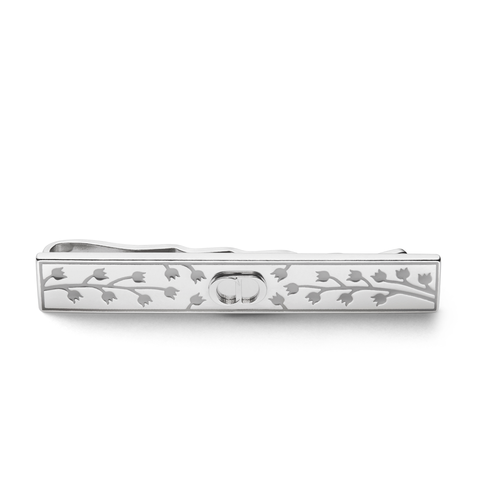 Lily of the Valley Tiepin Silver and Gray Resin E01