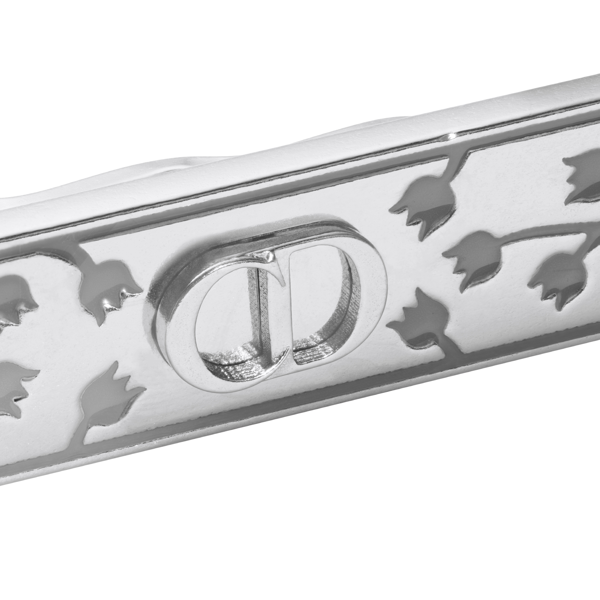 Spilla da cravatta con mughetti Argento e resina grigia E09