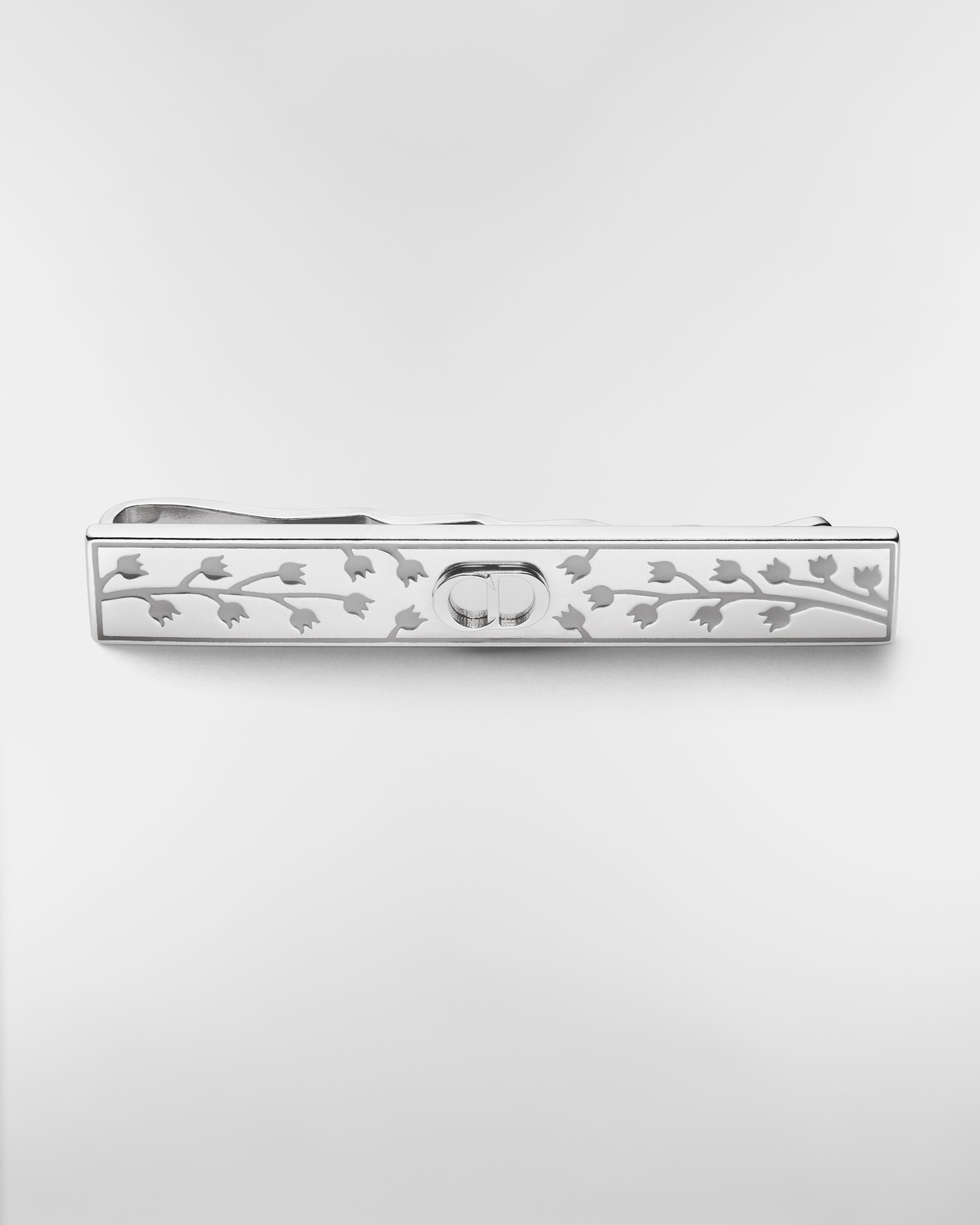 Dasspeld met lelietje-van-dalen Zilver en grijze hars E01