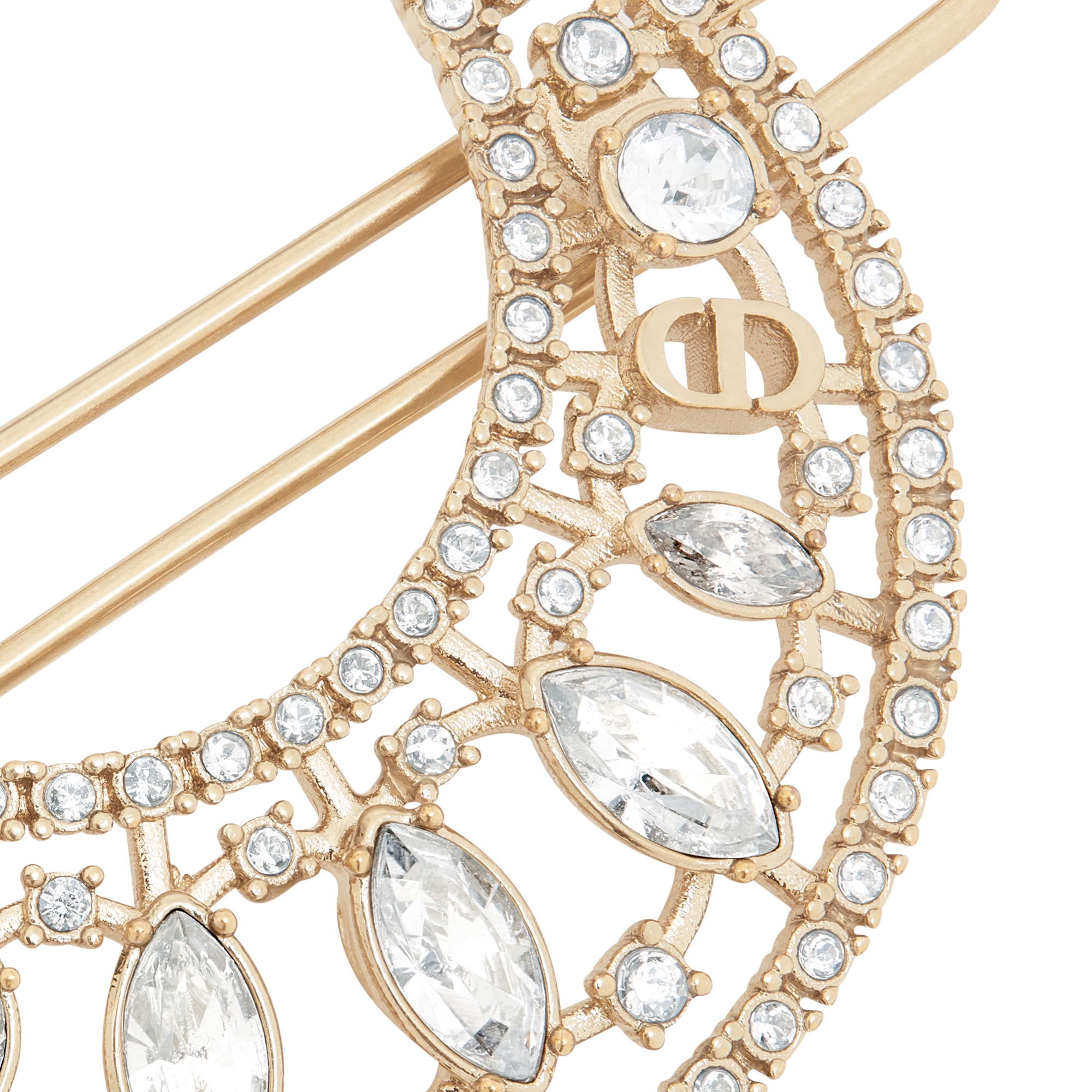 Nuit Étoilée Barrette Pale Gold-Finish Metal and Silver-Tone Crystals E09