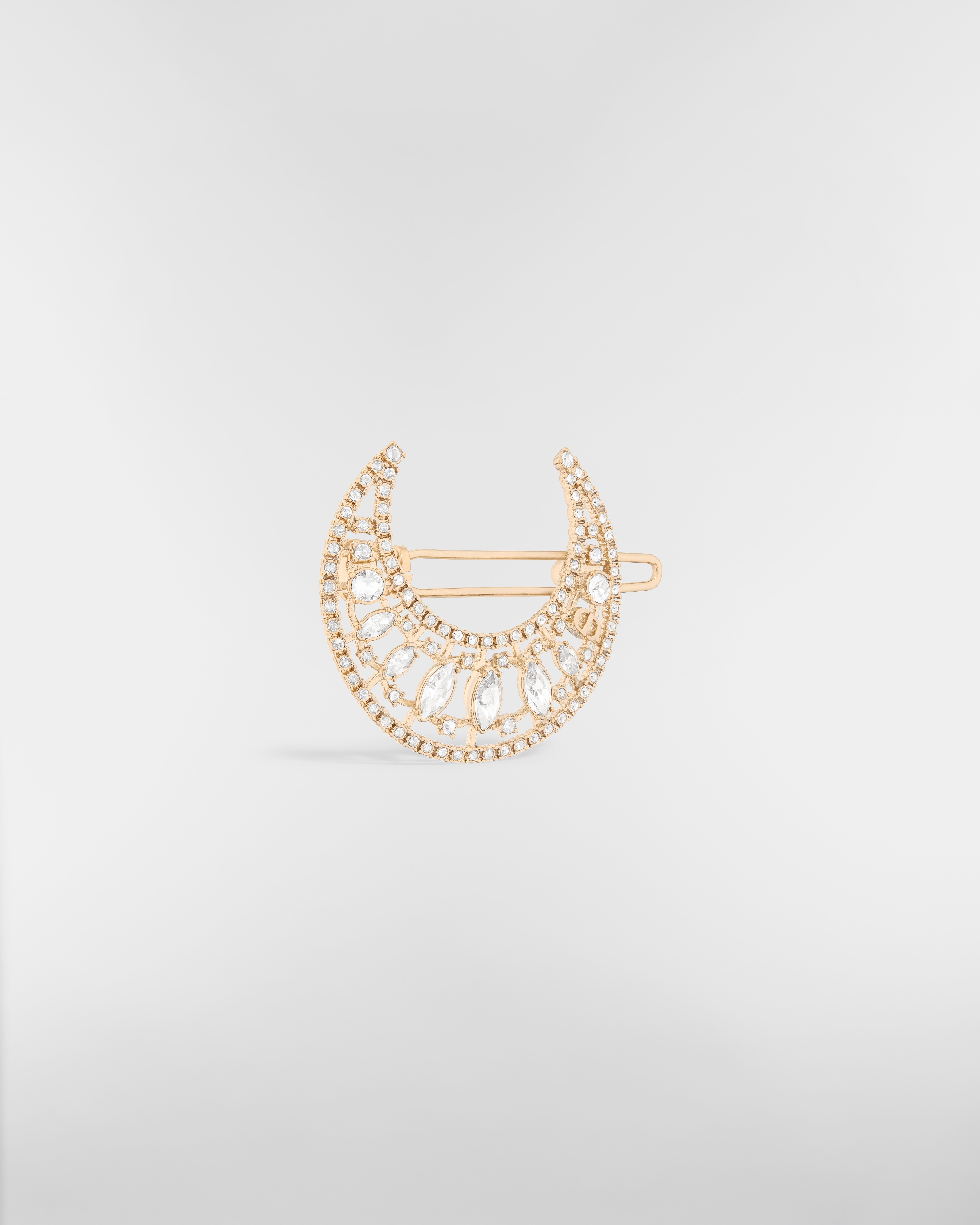 Nuit Étoilée Barrette Pale Gold-Finish Metal and Silver-Tone Crystals E03