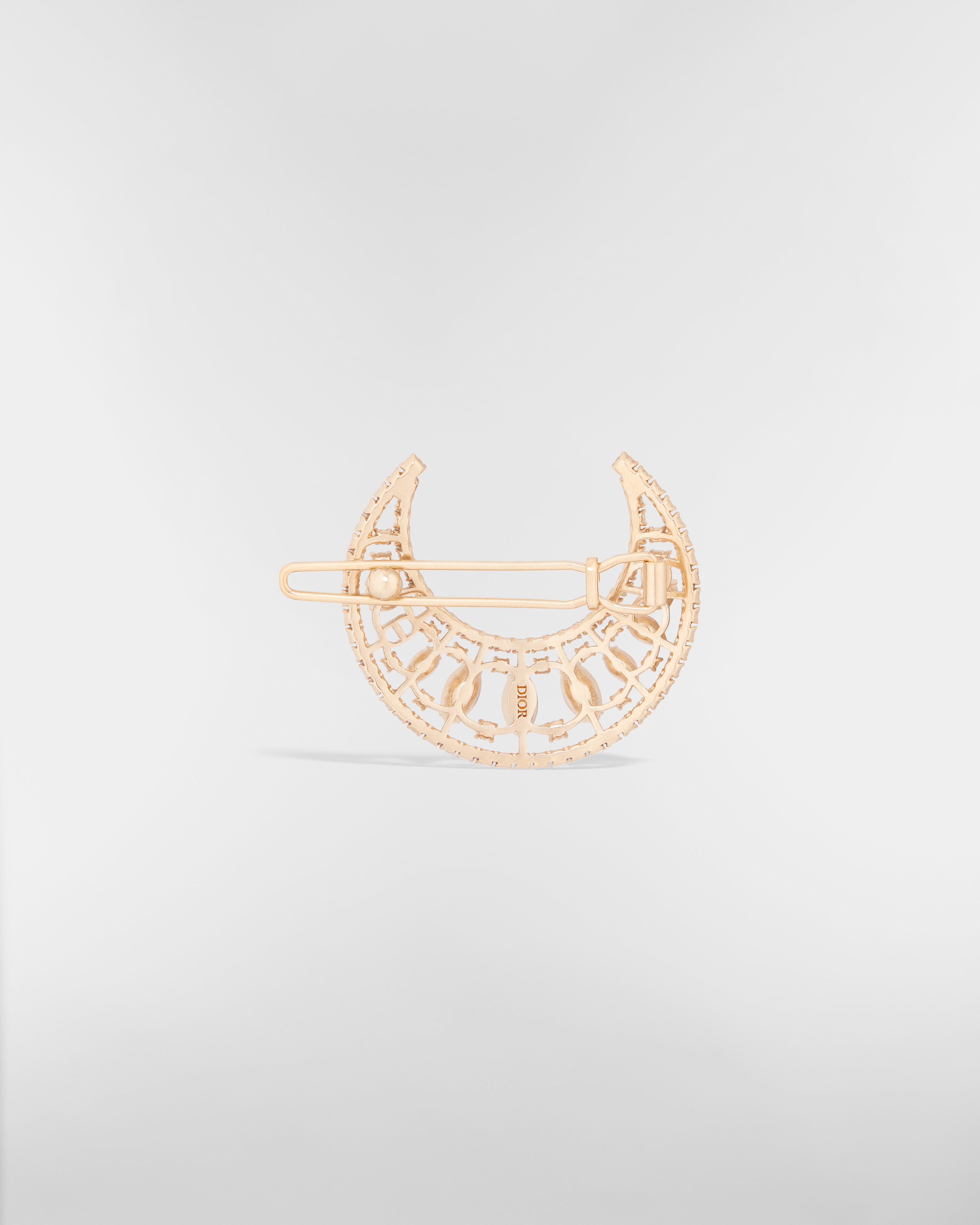 Nuit Étoilée Barrette Pale Gold-Finish Metal and Silver-Tone Crystals E08