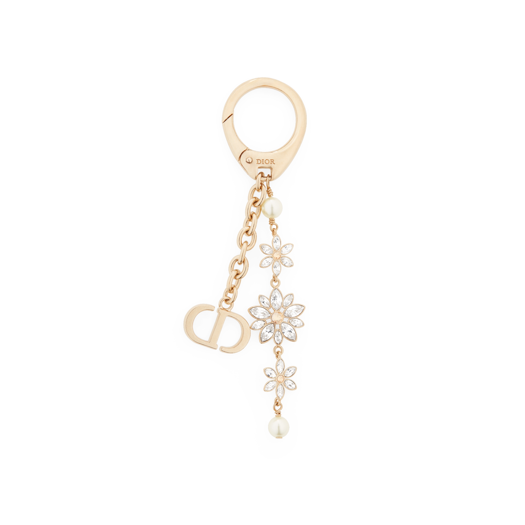 Fleur de Glace Brooch Pale Gold-Finish Metal with White Resin