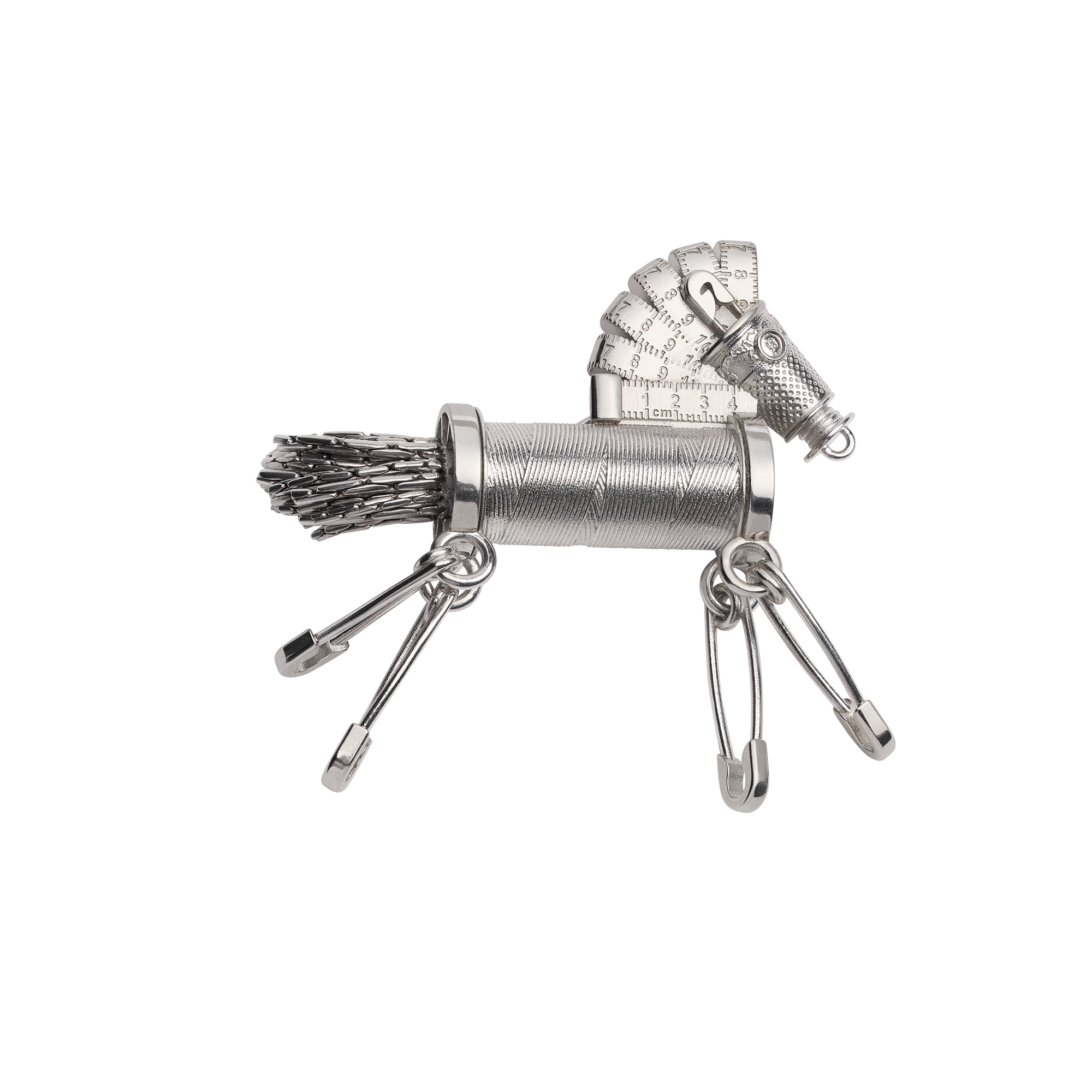 Dior Couture Charms Horse Brooch Silver E01