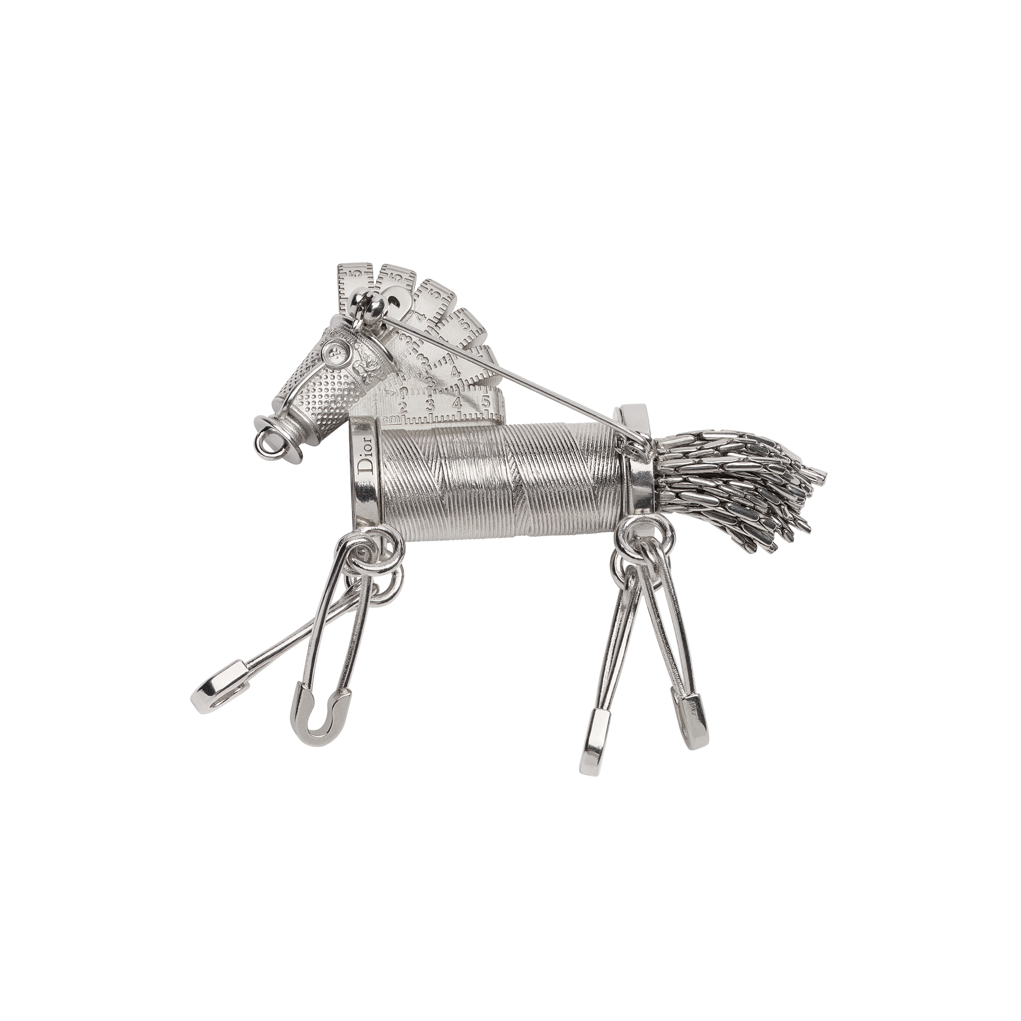 Dior Couture Charms Horse Brooch Silver E08