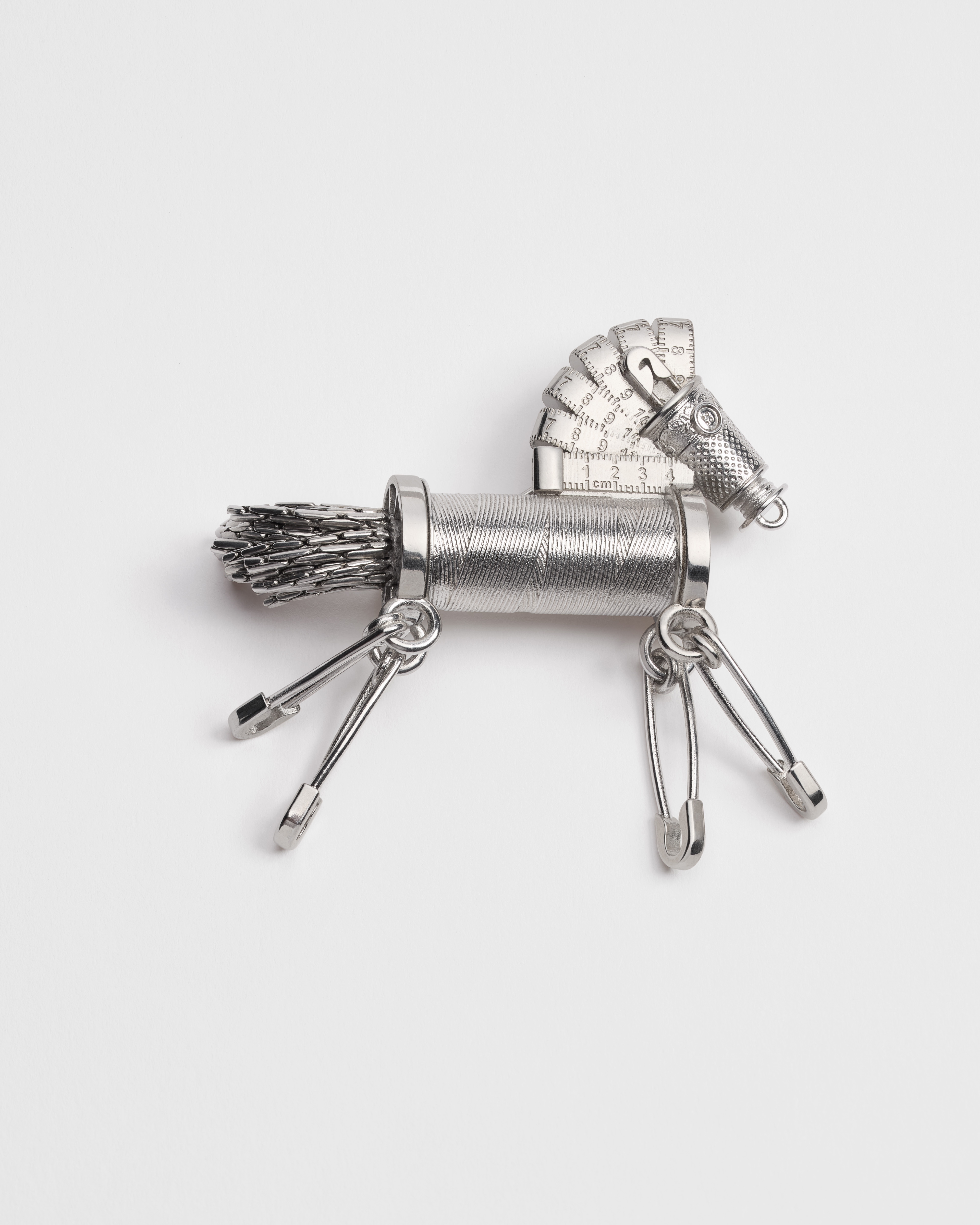 Dior Couture Charms Horse Brooch Silver E01