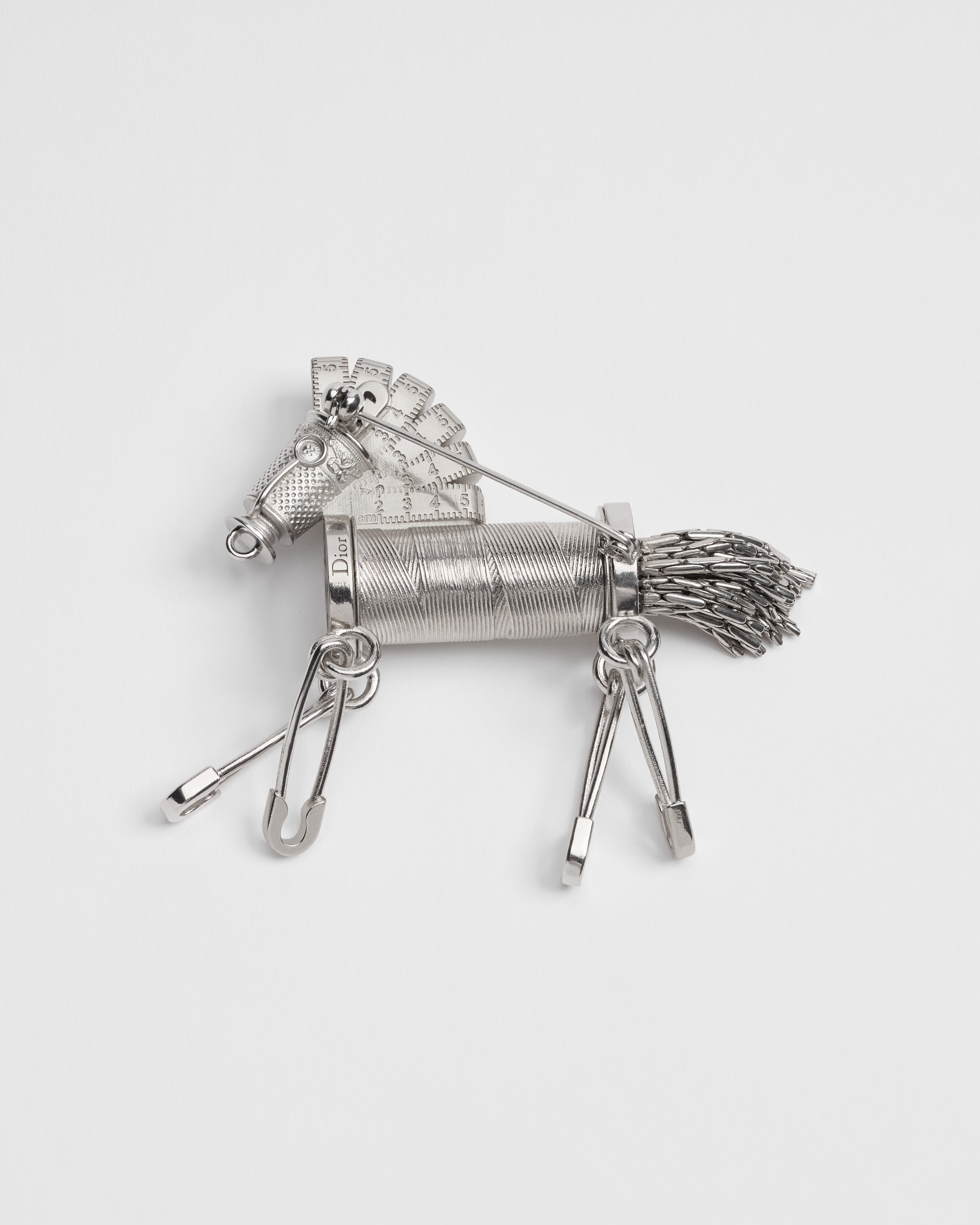 Dior Couture Charms Horse Brooch Silver E08