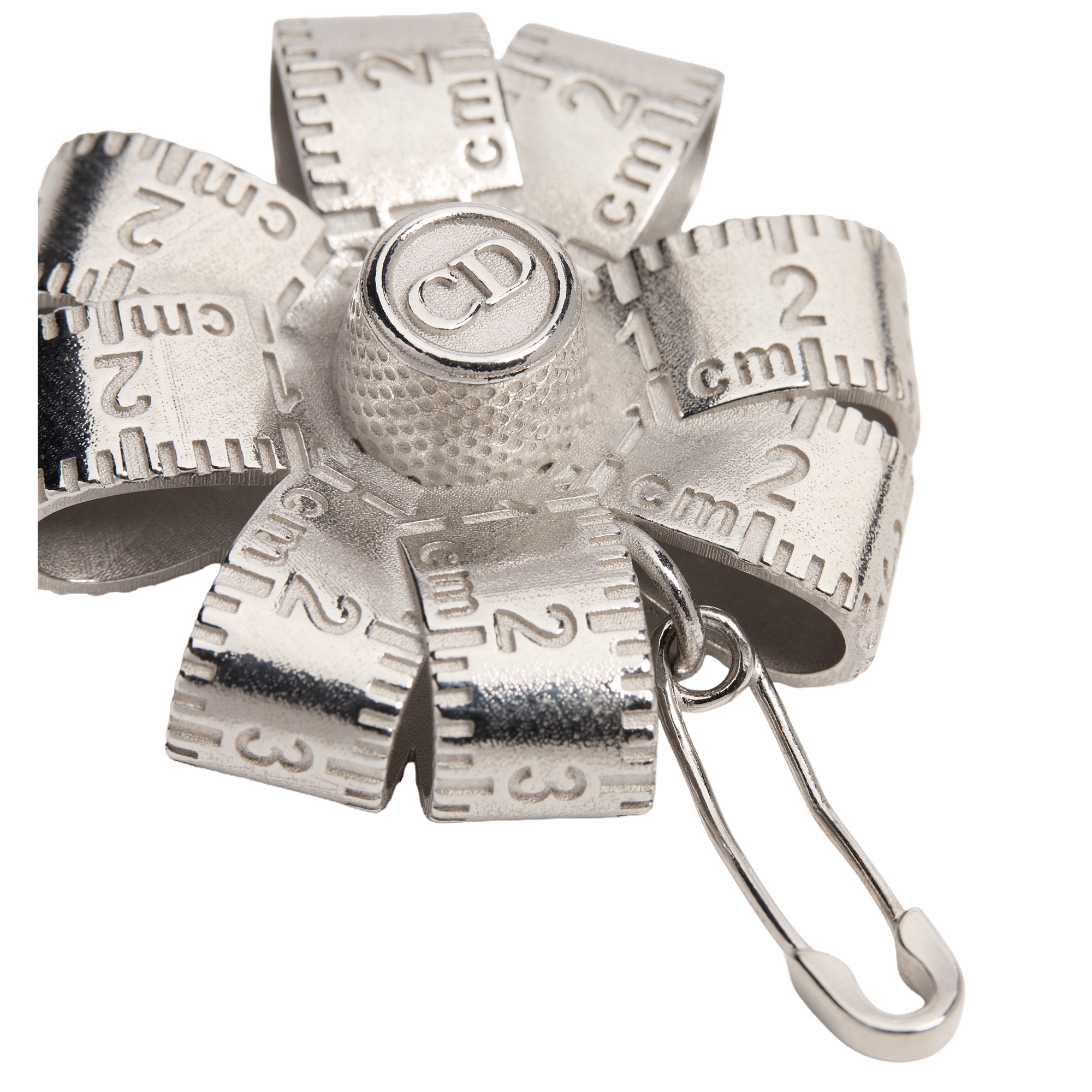 Dior Couture Charms Clover Brooch Silver E09