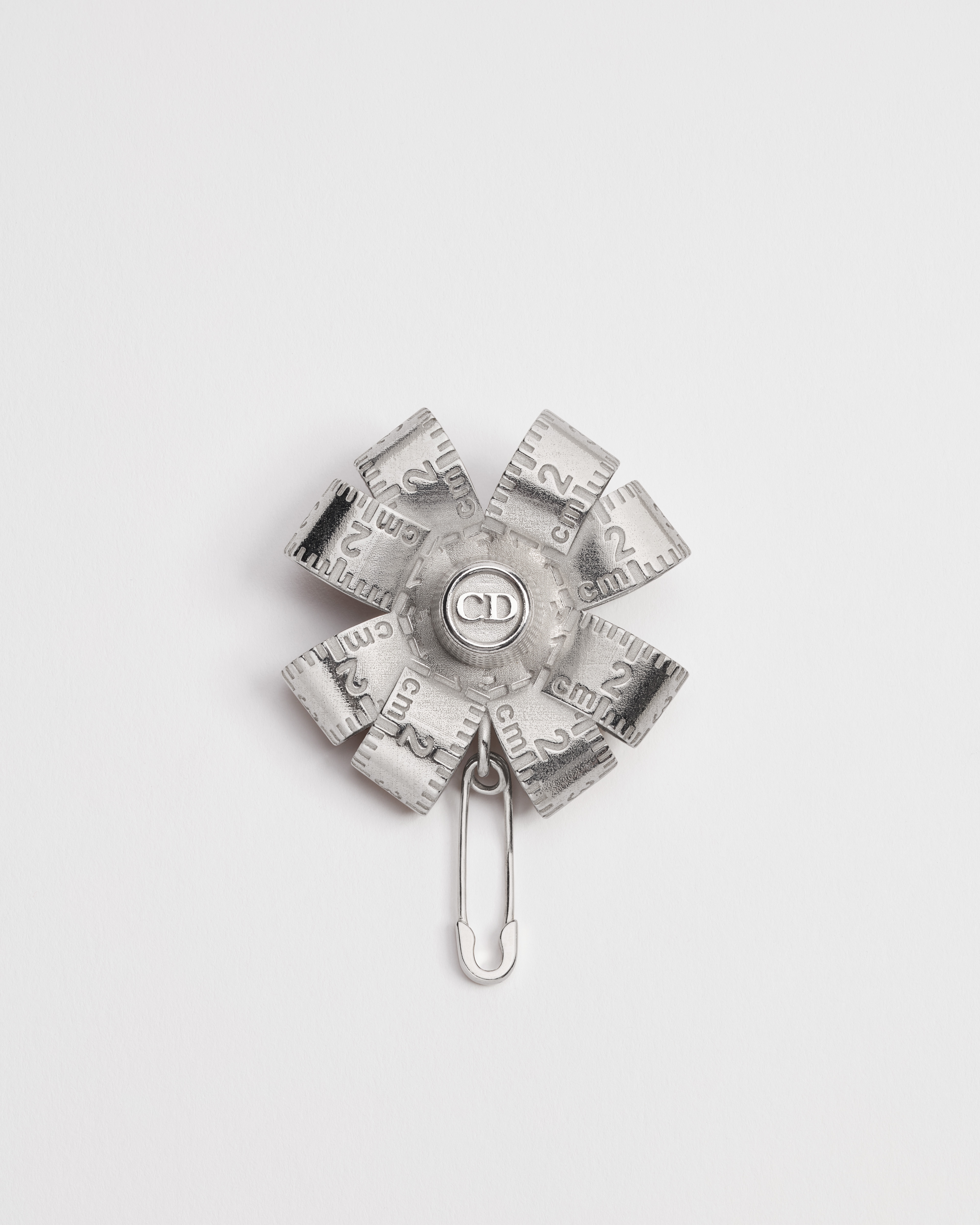 Dior Couture Charms Clover Brooch Silver E01