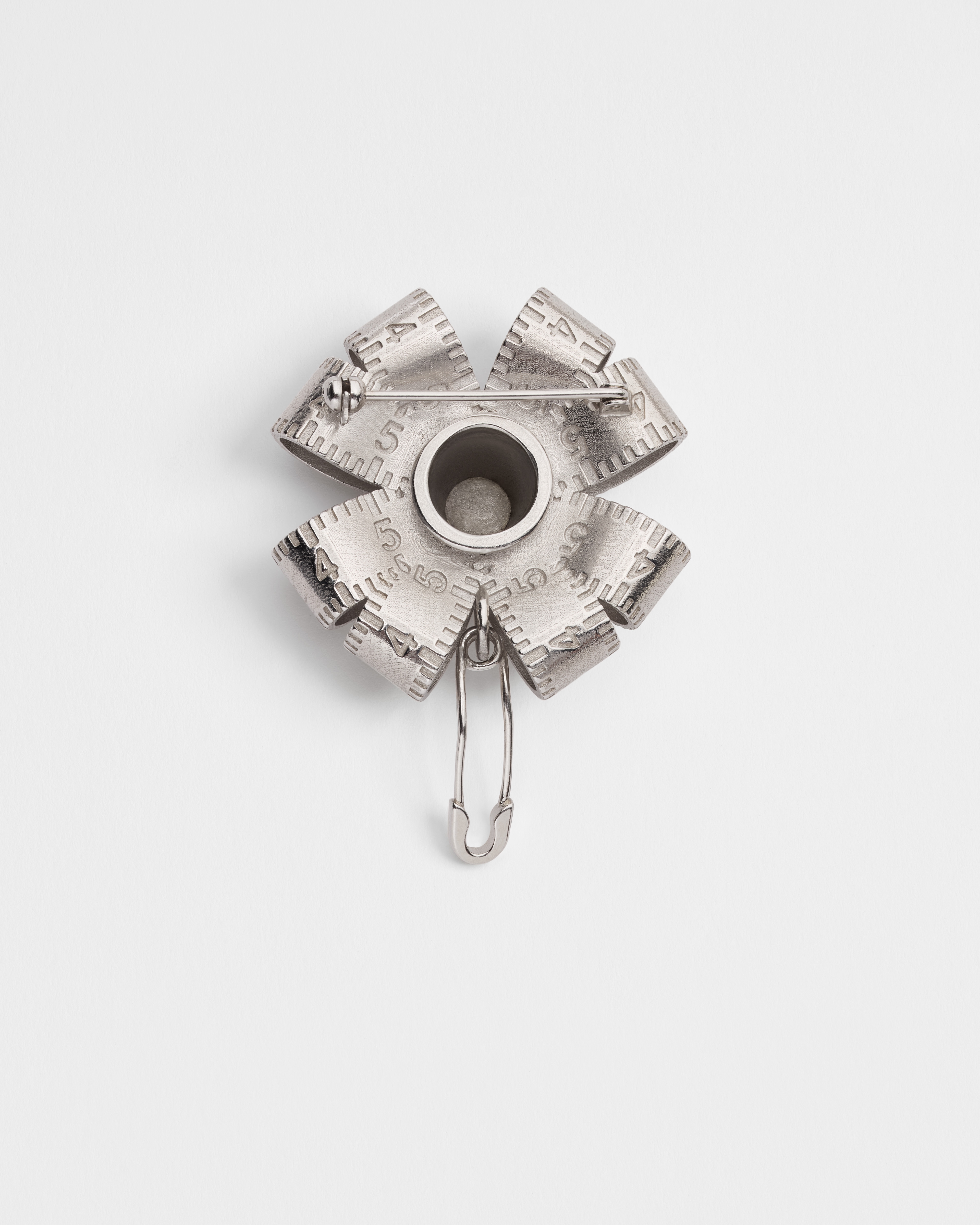 Dior Couture Charms Clover Brooch Silver E08