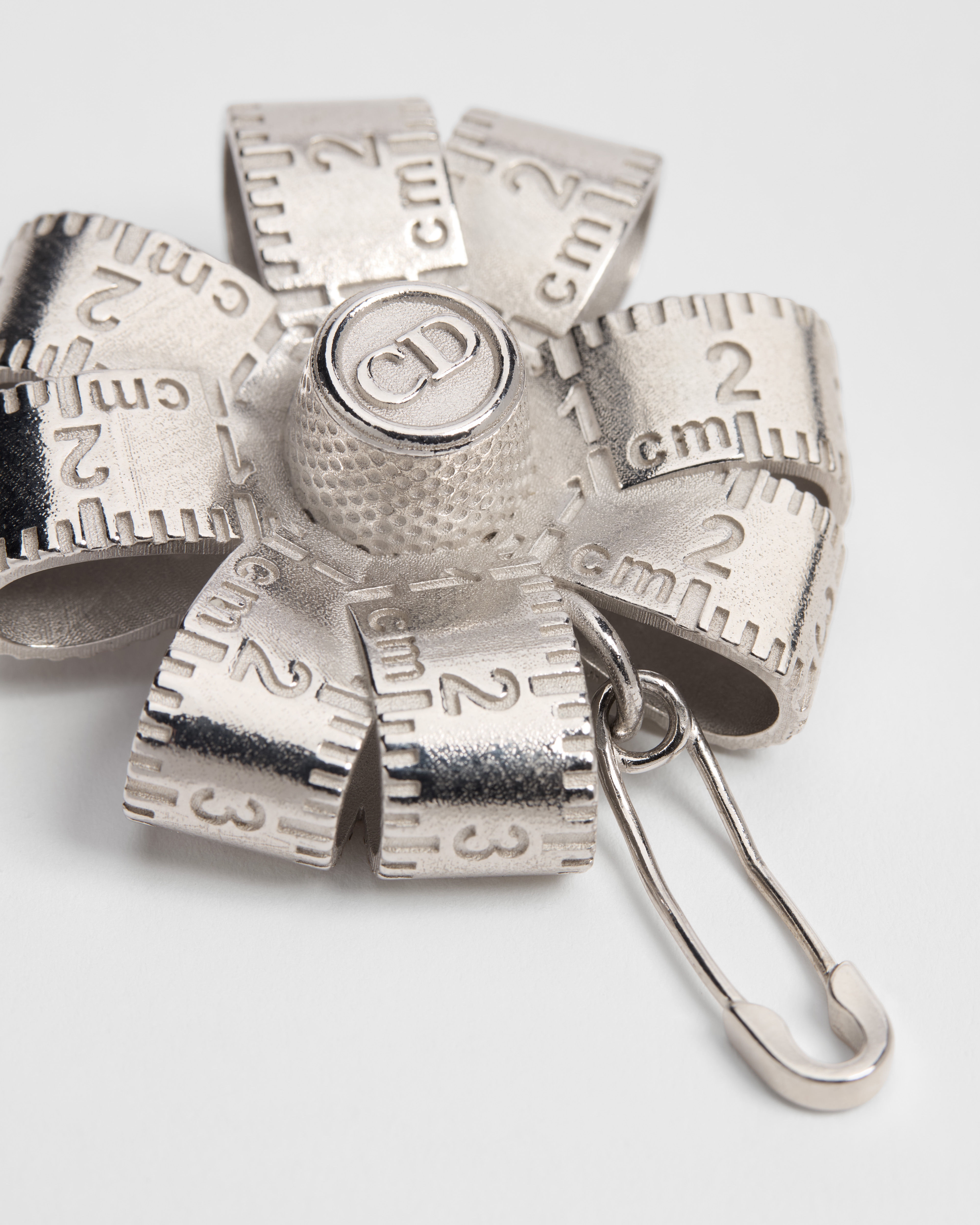 Dior Couture Charms Clover Brooch Silver E09