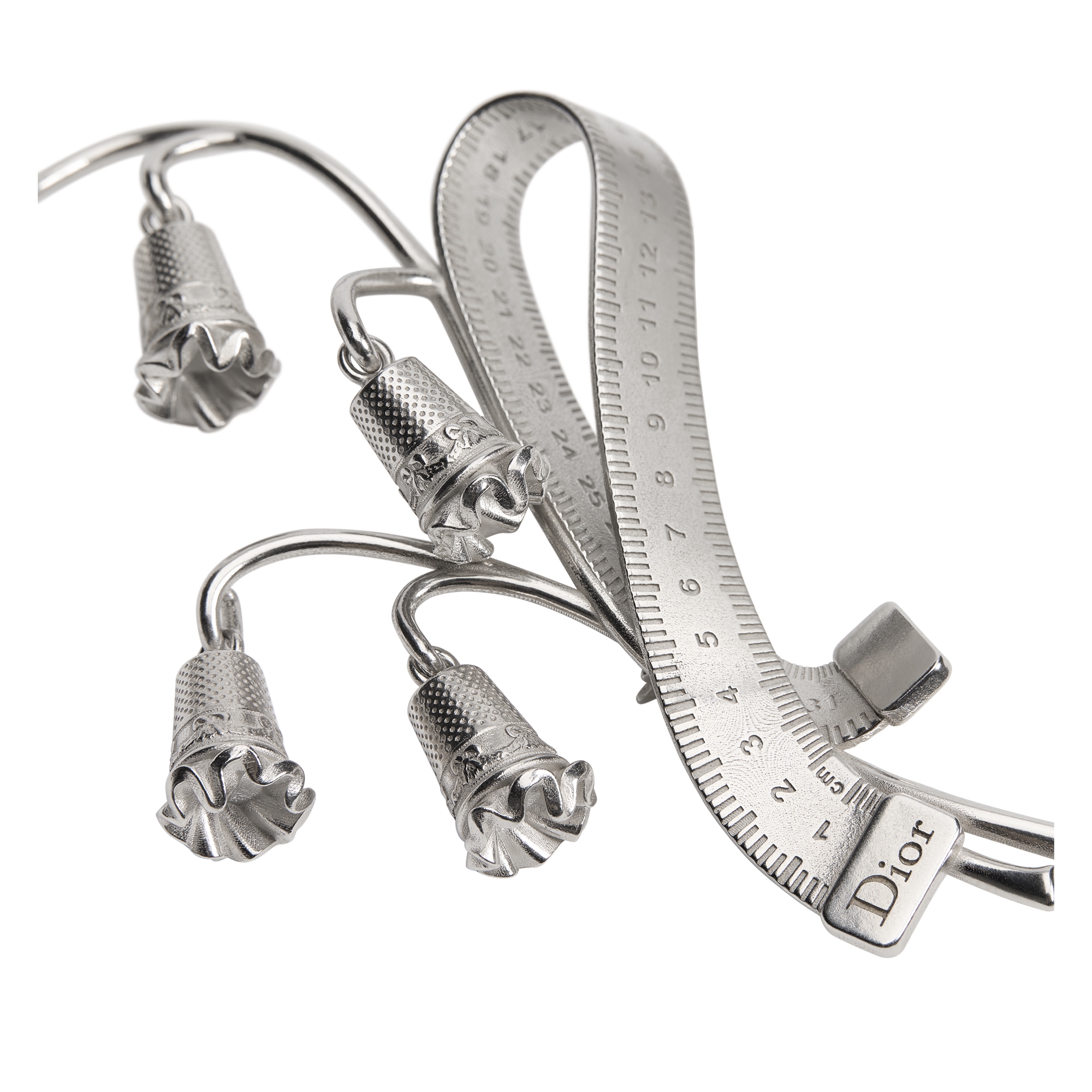 Dior Couture Charms Lily of the Valley Brooch Silver E09