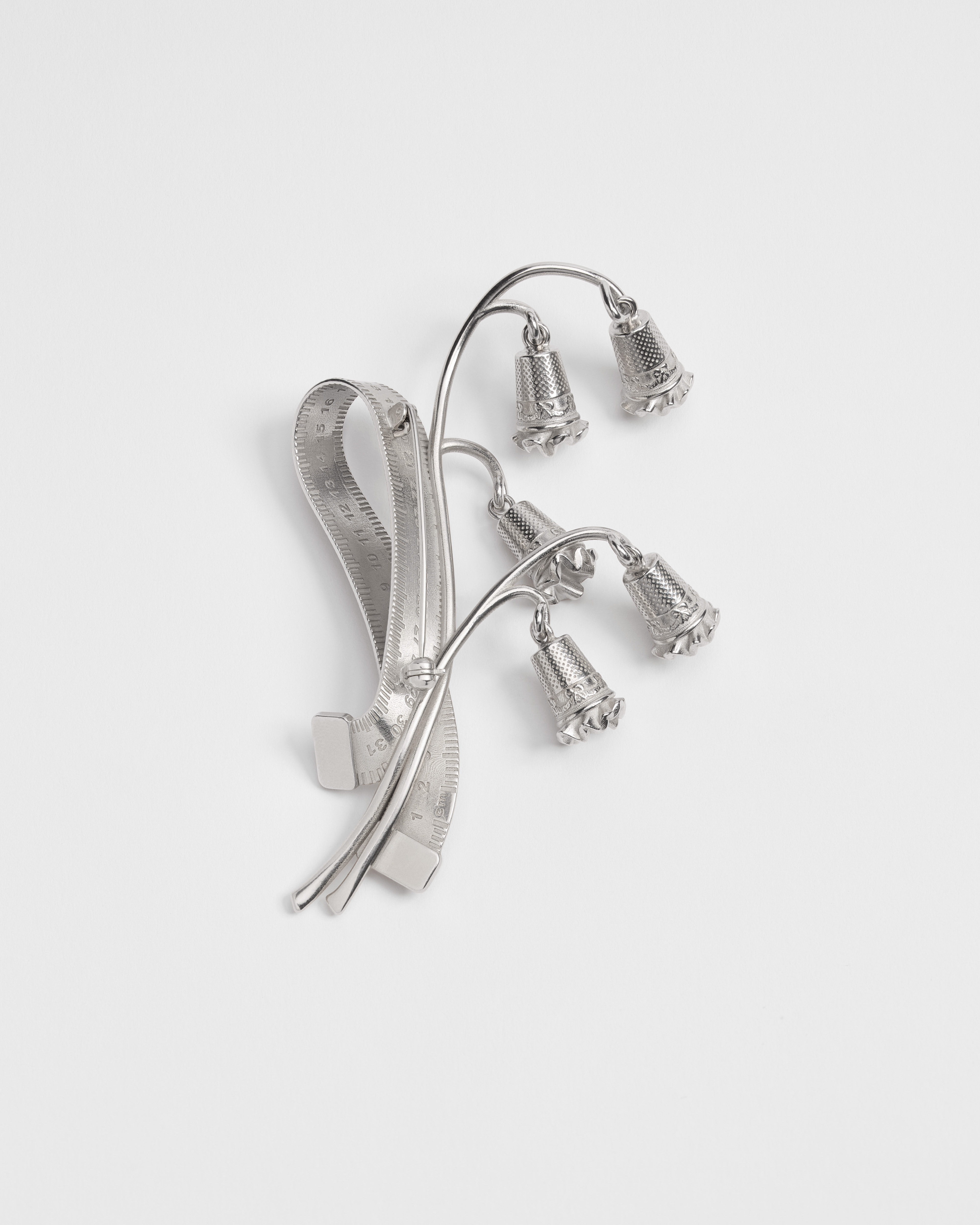 Dior Couture Charms Lily of the Valley Brooch Silver E08