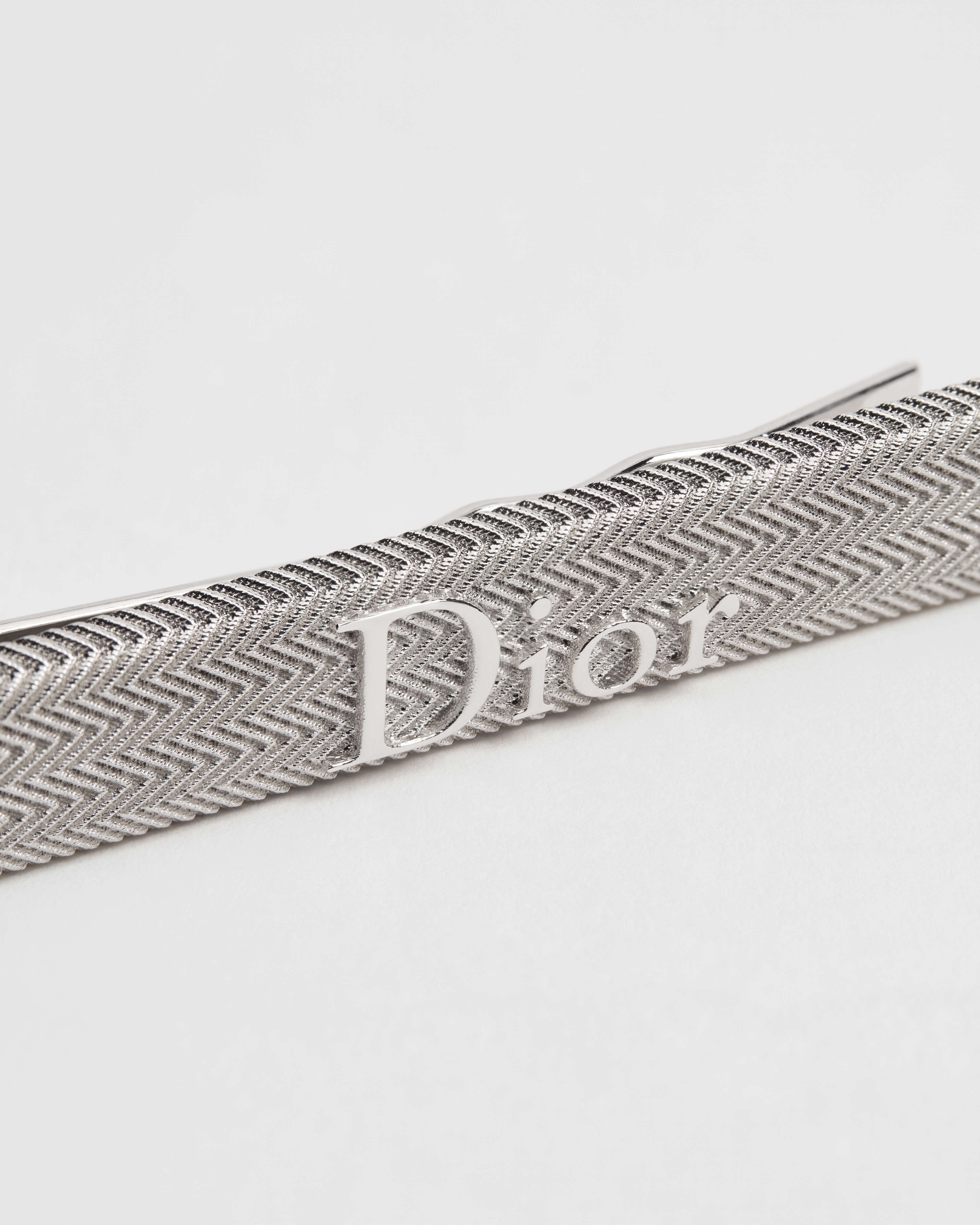 Dior Guilloché 領帶夾 銀 E09