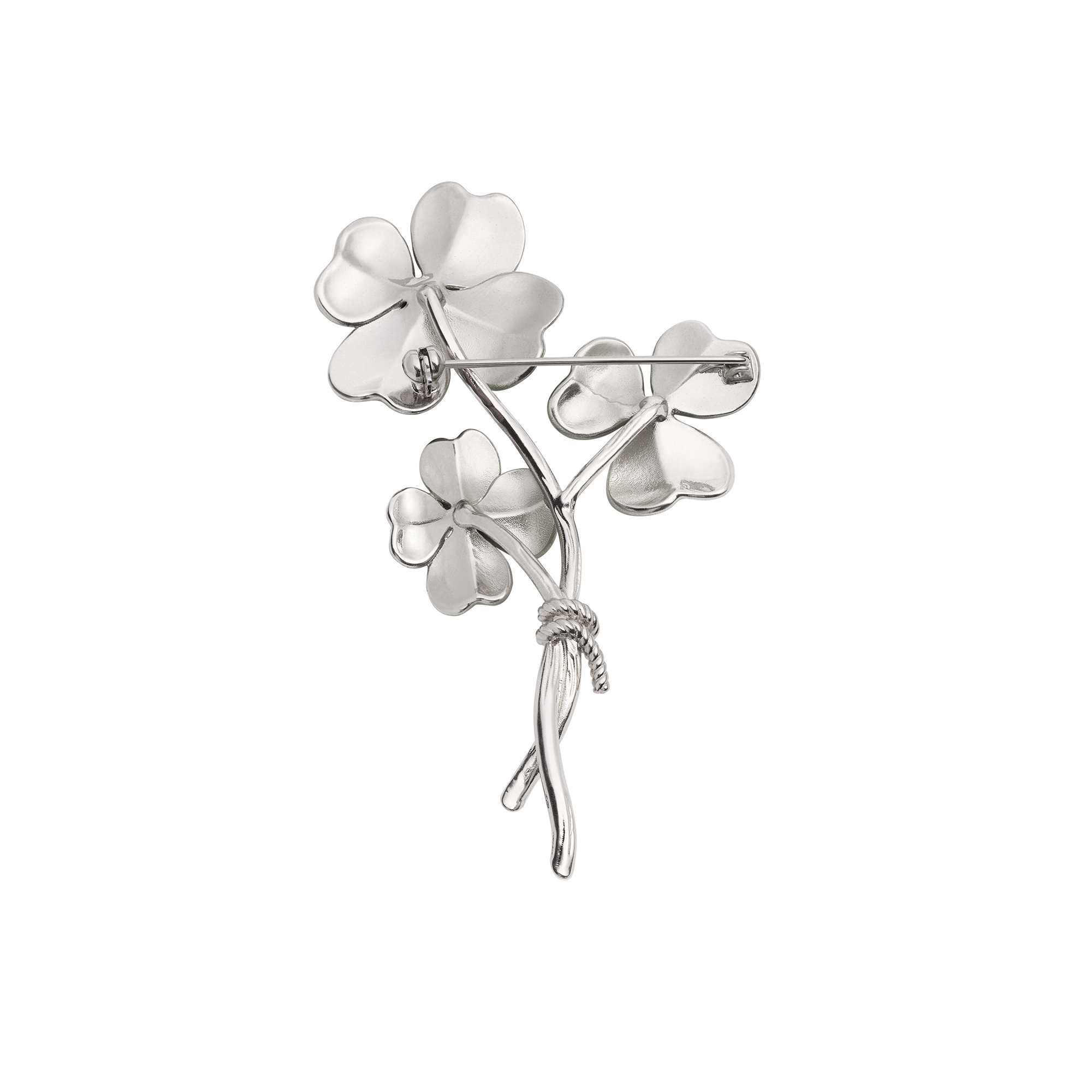 Dior Trèfle Brooch Silver and Green Resin E08