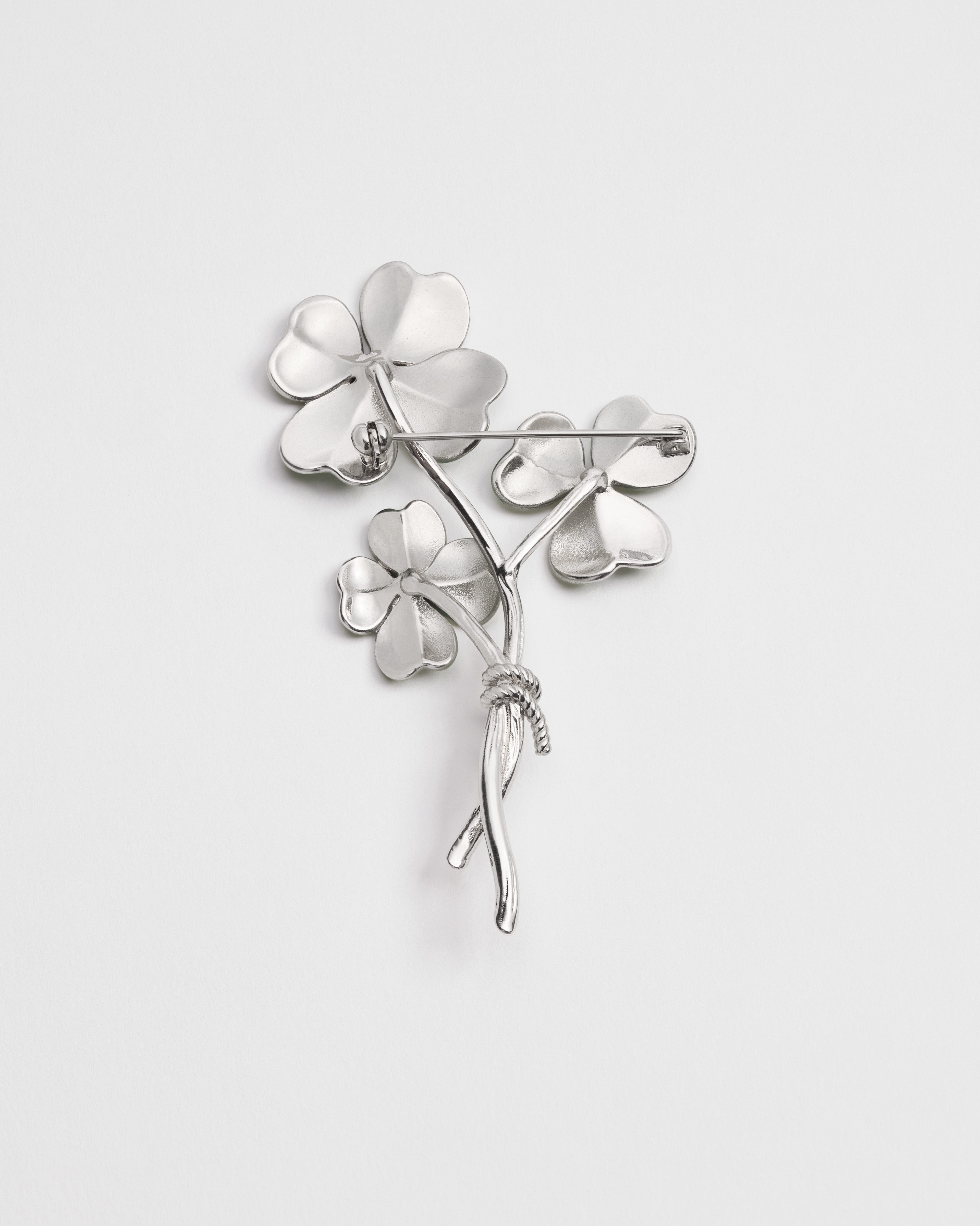 Dior Trèfle Brooch Silver and Green Resin E08