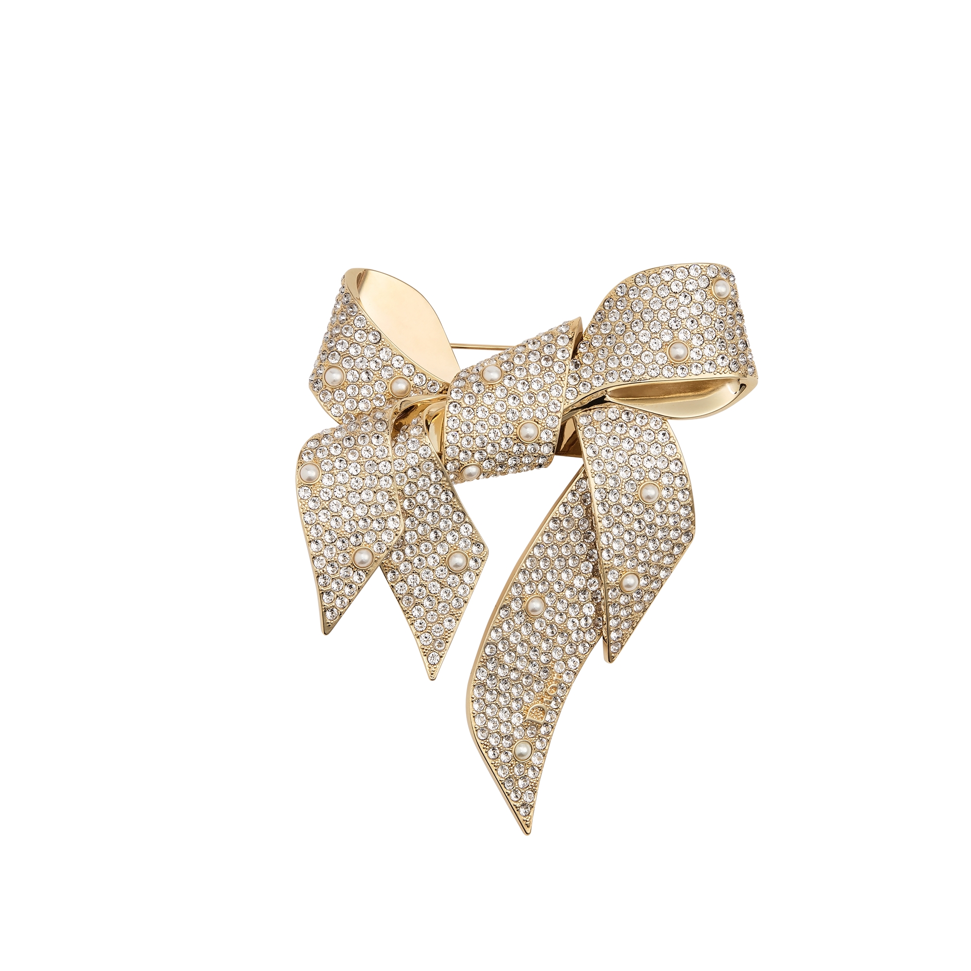 DIOR | Dior Or – Dior Shiny Bow ブローチ メタル・レジンパール
