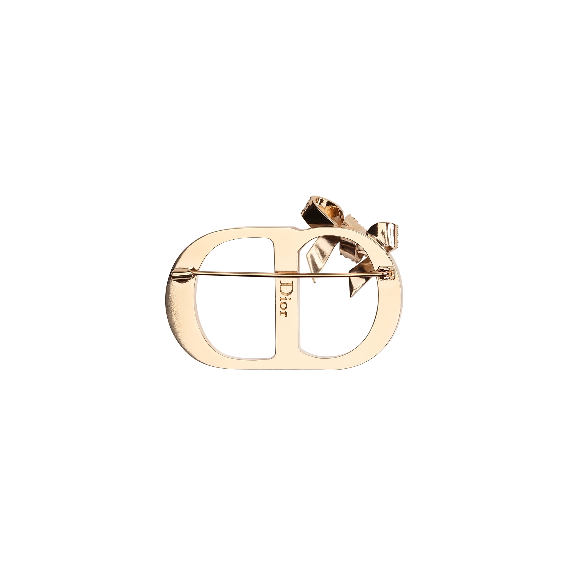 Dior Or – Dior Shiny Bow Brooch Gold-Finish Metal, Natural Mother-of-Pearl and White Crystals E08