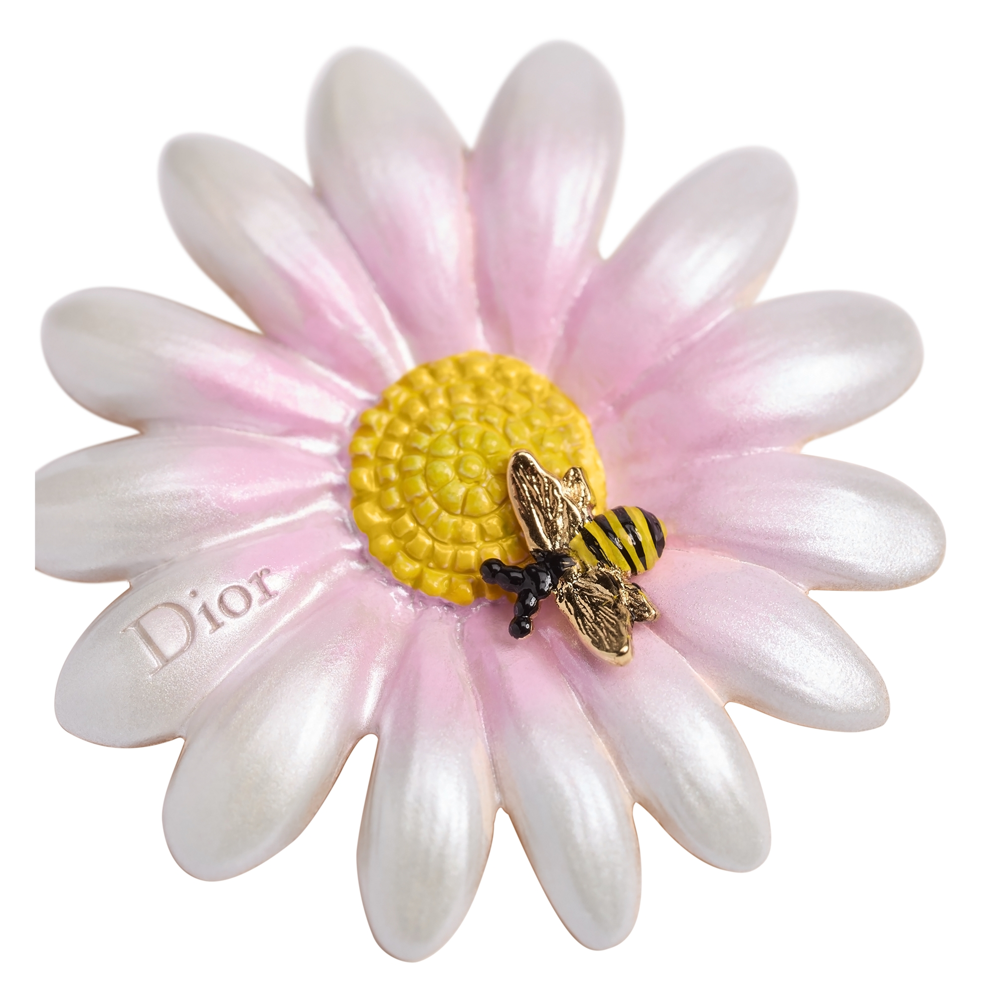 Set of Dior Daisy Brooches Gold-Finish Metal and Multicolor Lacquer E09