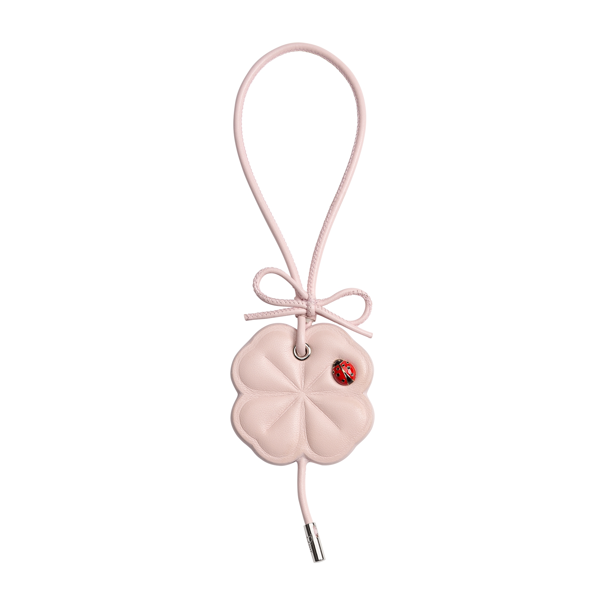  Pink Calfskin, Silver-Finish Metal and Red and Black Lacquer