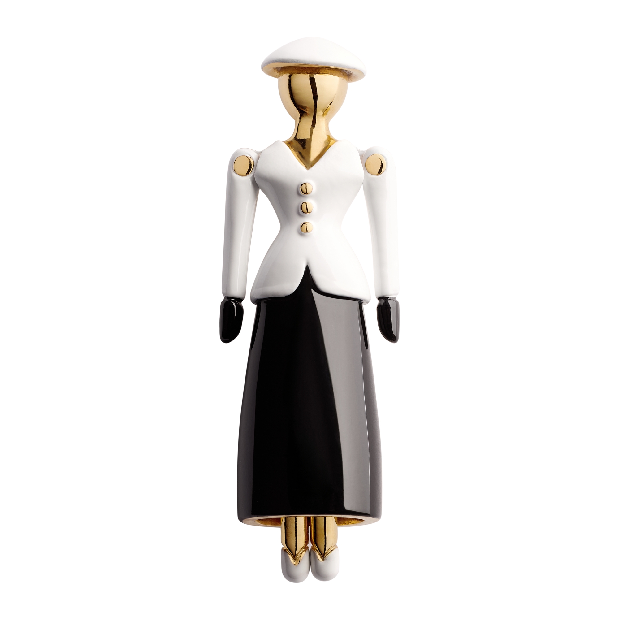Dior Icon Brooch Gold-Finish Metal with Black and White Lacquer | DIOR