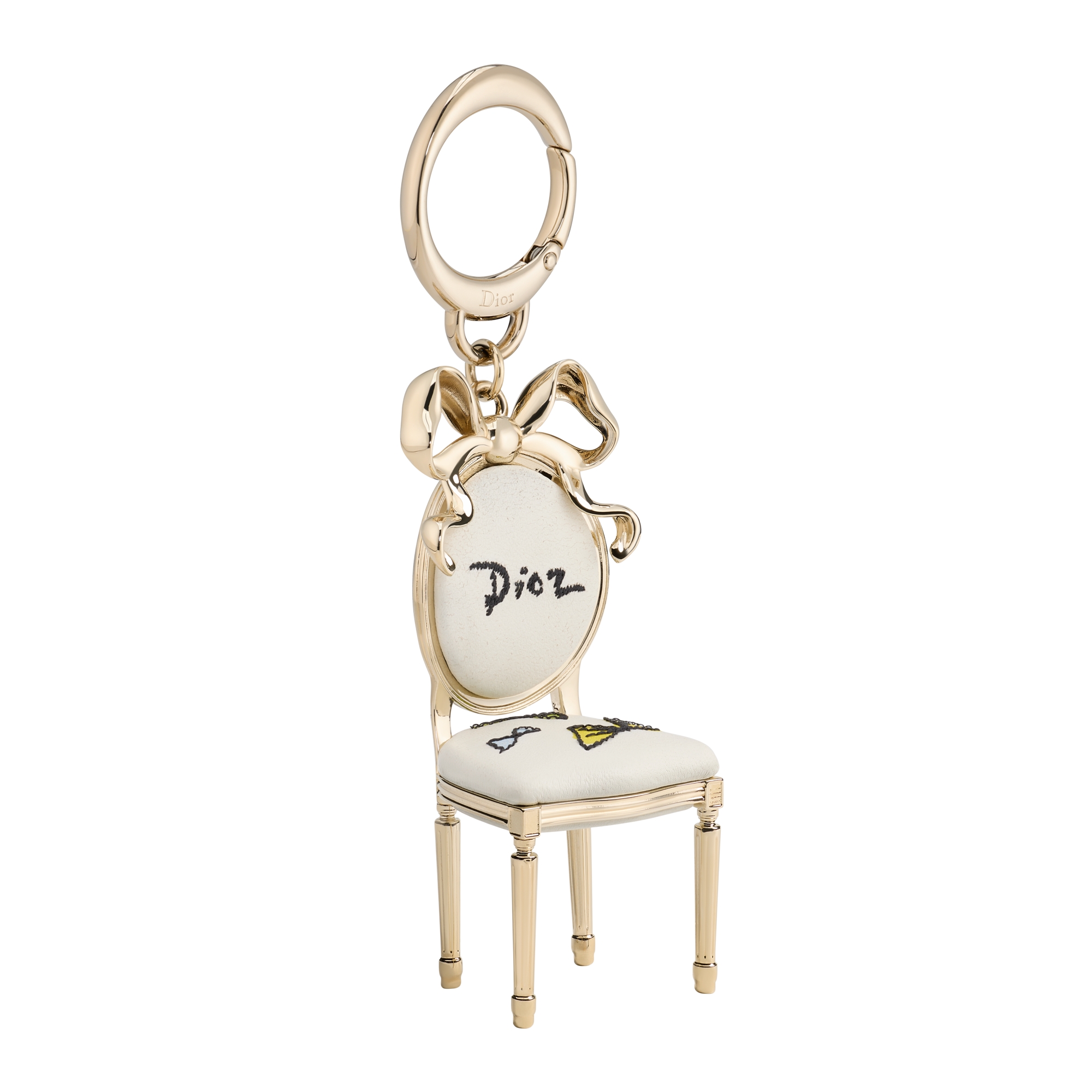 Dioriviera Dior Icon Bag Charm Gold-Finish Metal and White
