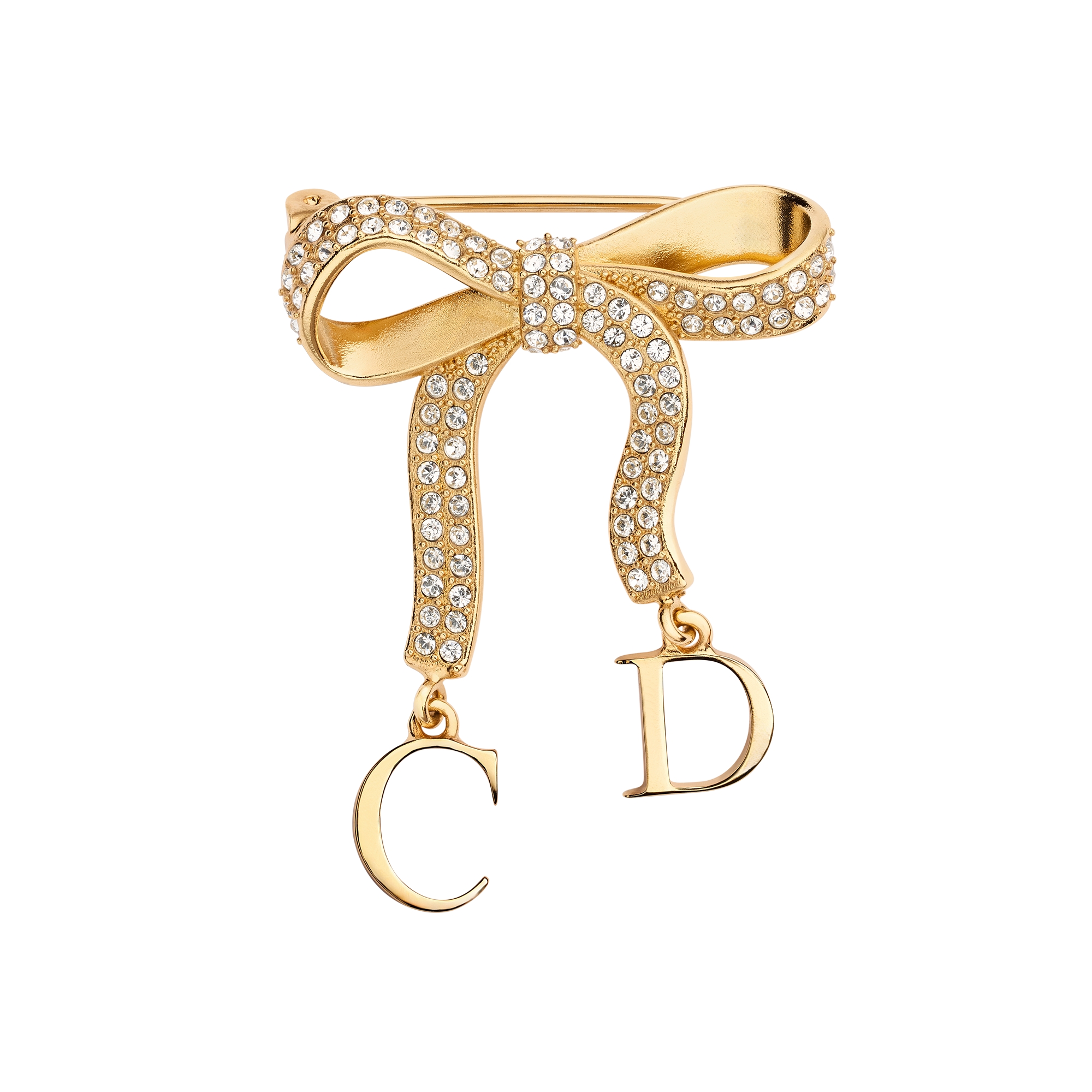 DIOR | CD Ribbon ブローチ メタル & クリスタル