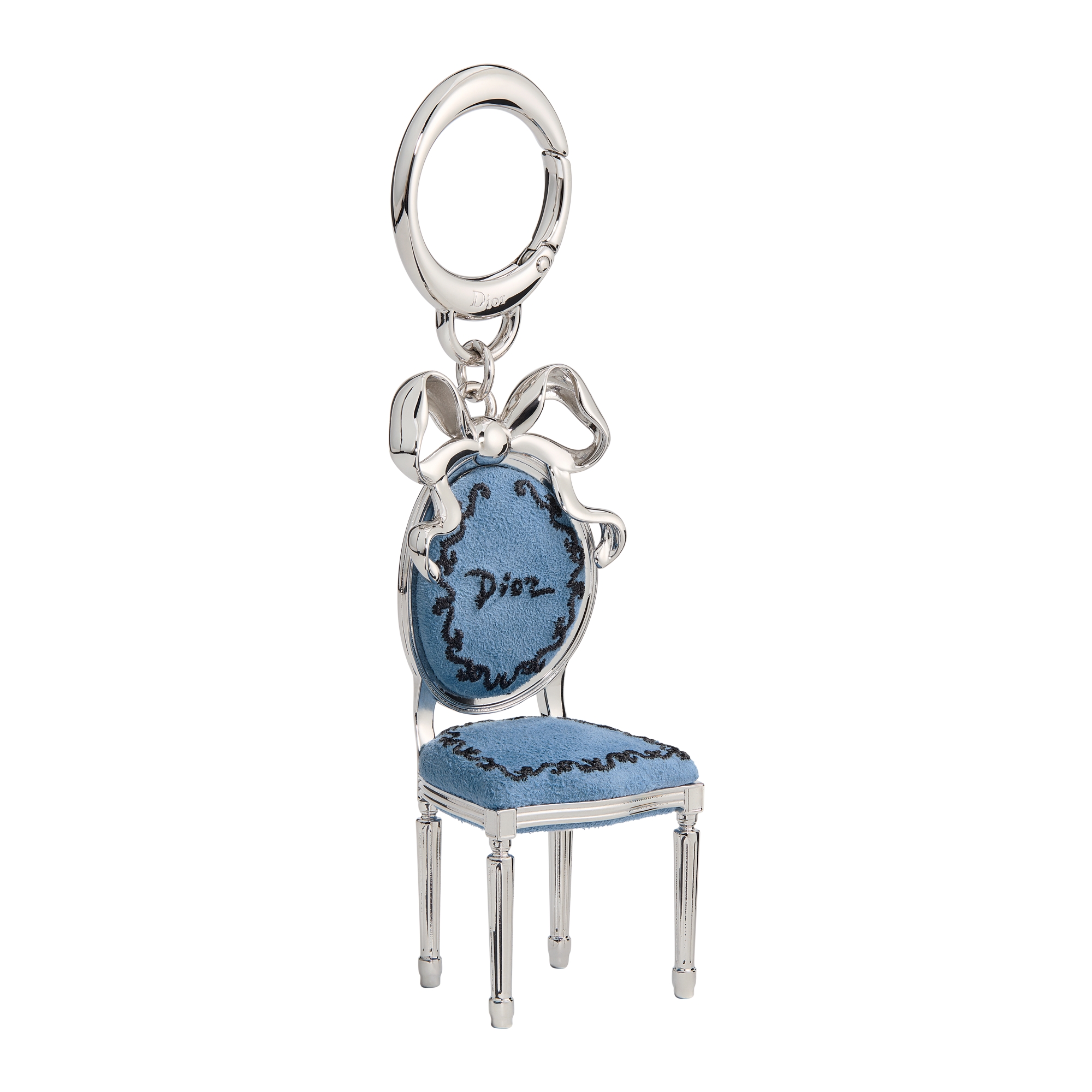希少 クリスチャンディオール Dior アニマル カメ ビジュー ブローチ Dioriviera Dior Icon Bag Charm Silver-Finish Metal and Blue Suede