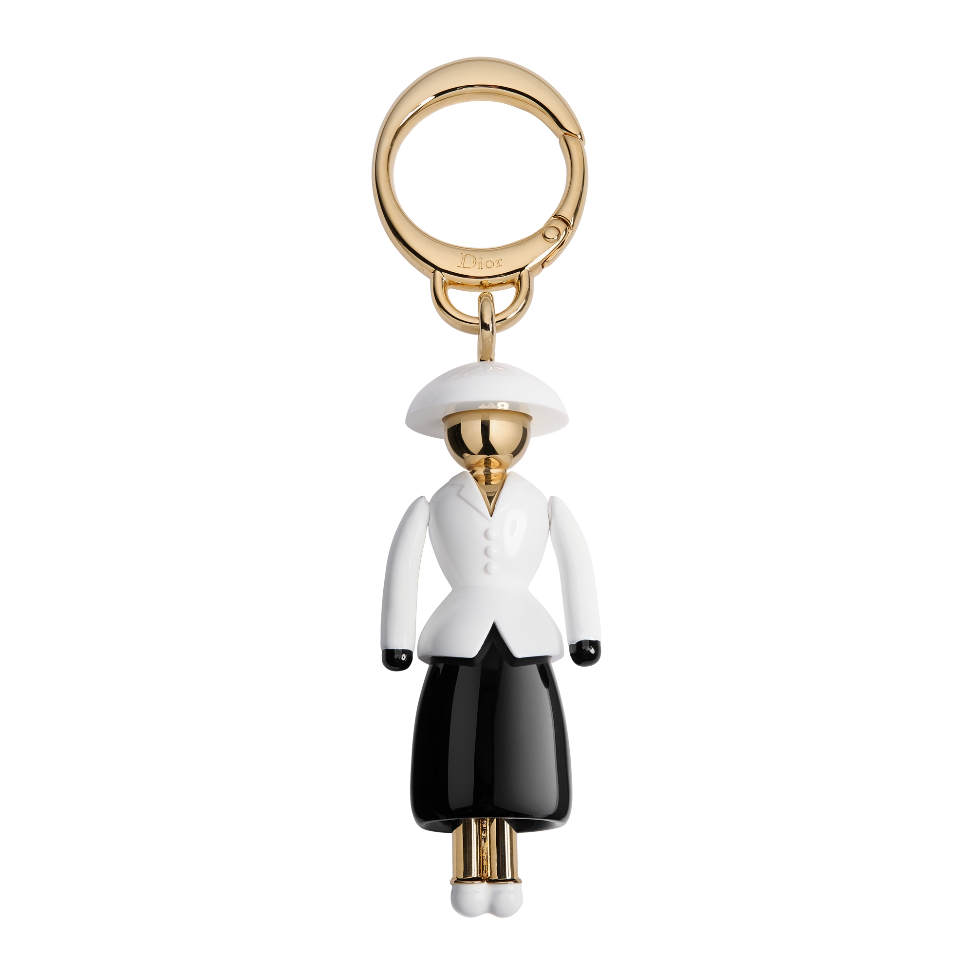 Dior Icon Bag Charm Gold-Finish Metal with White and Black Resin