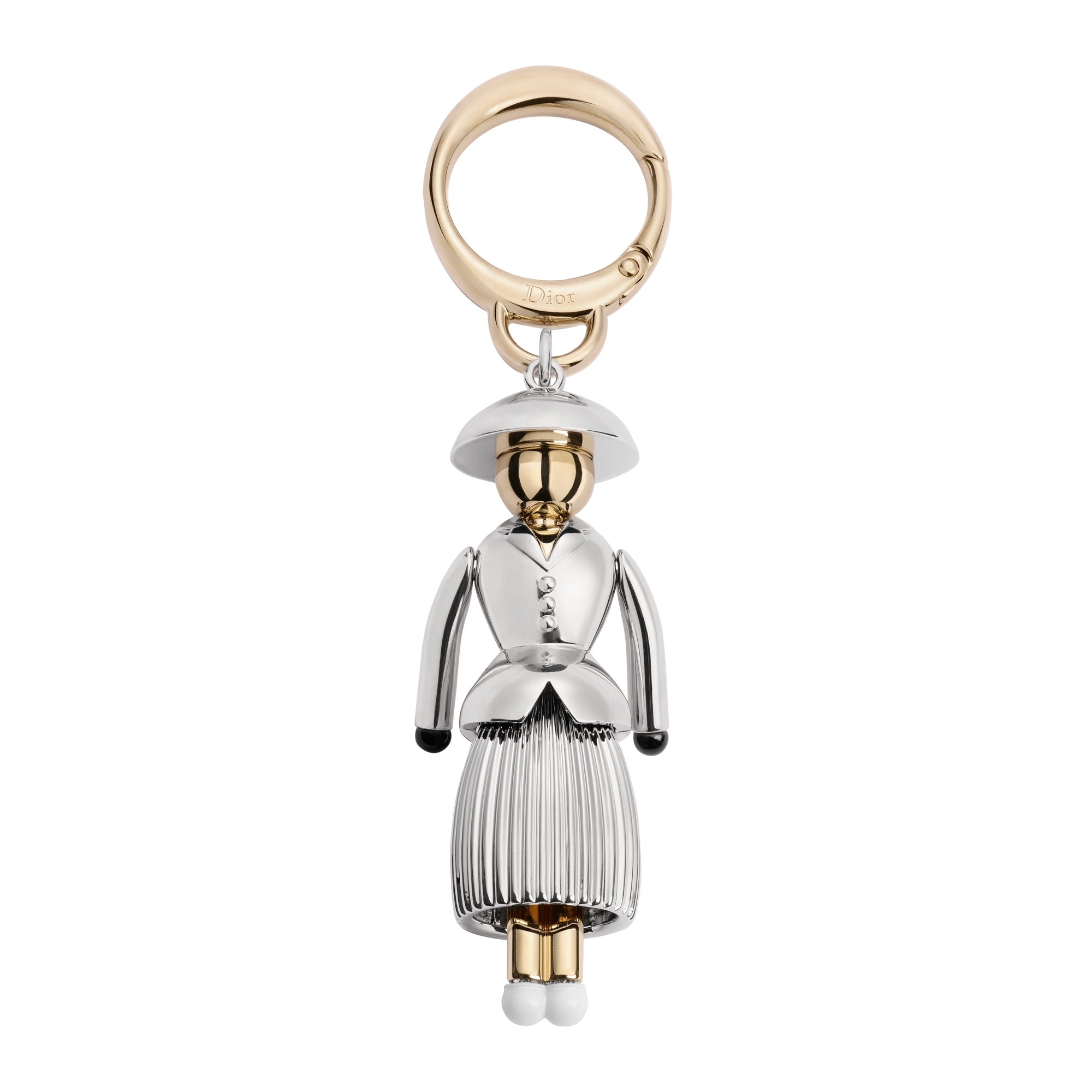Catherine Dior Icon Bag Charm Silver-Finish and Pale Gold-Finish Metal E01