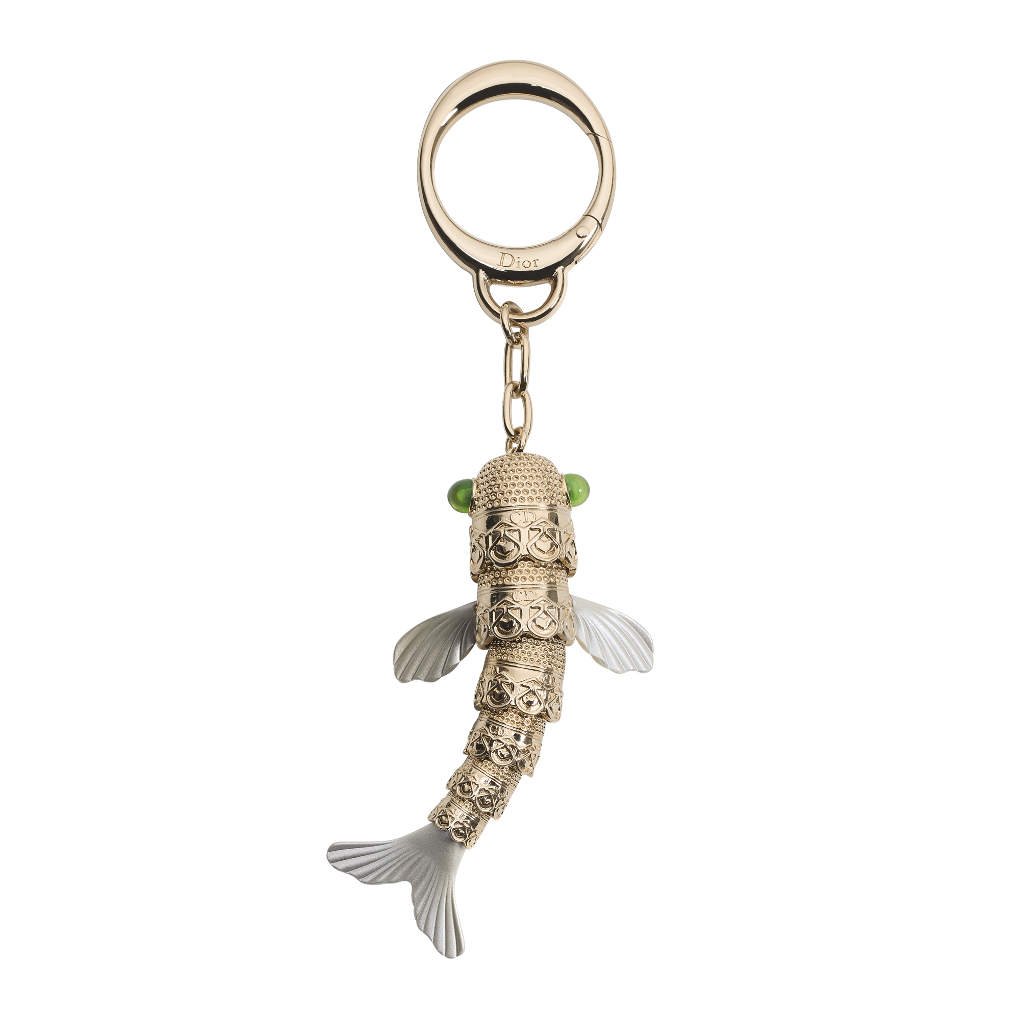 Dioriviera Dior Atelier d'Été Bag Charm Gold-Finish Metal, Iridescent Lacquer and Green Glass Pearls E01