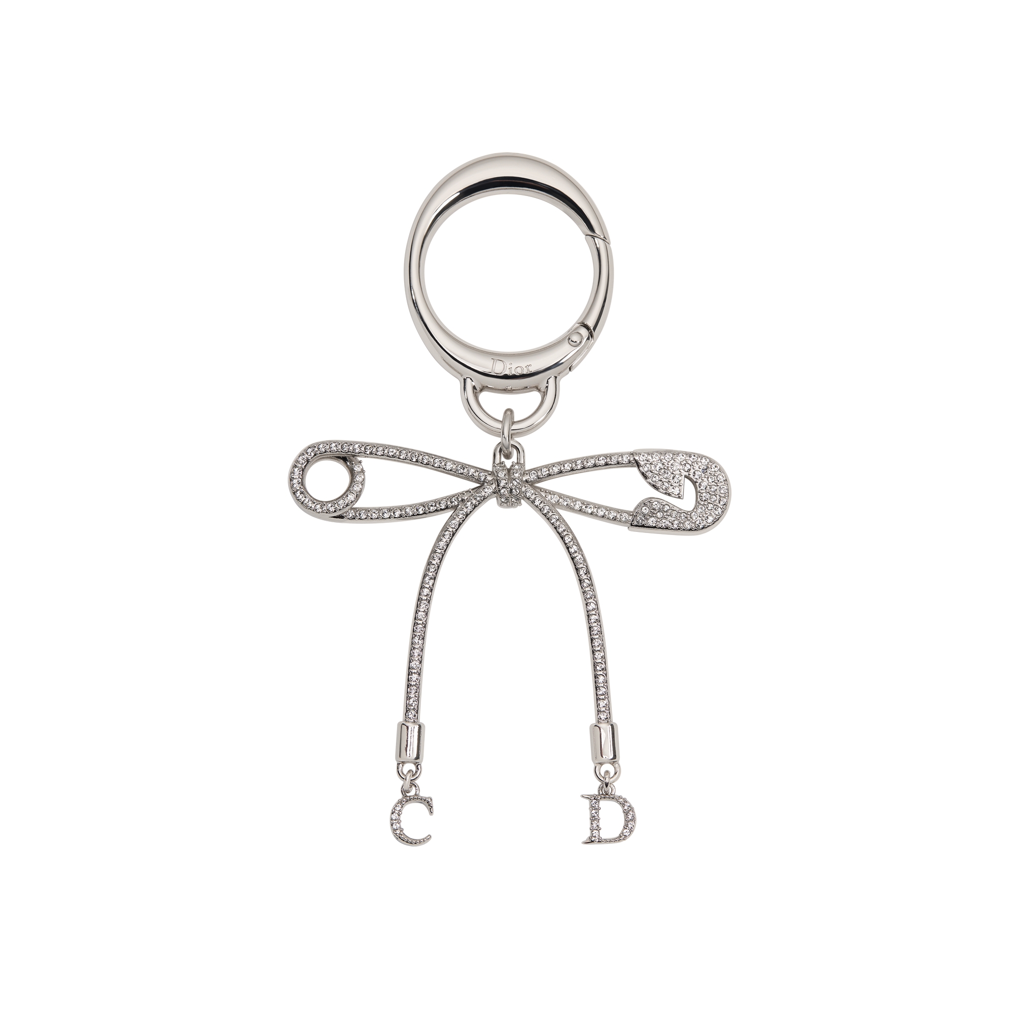 Dior Studio Couture Bag Charm Silver-Finish Metal and Crystals E01