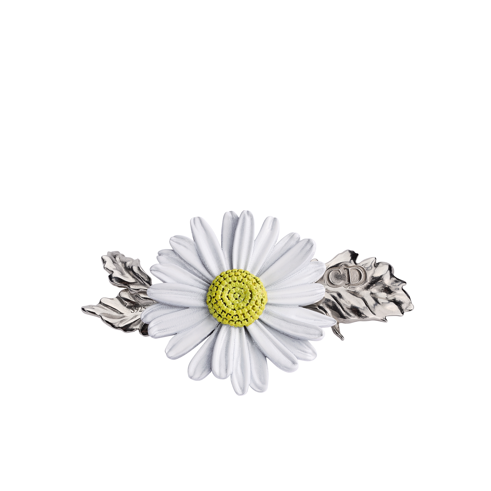 限定Dior Dior Charms Daisy Brooch Silver with Yellow and White Lacquer | DIOR