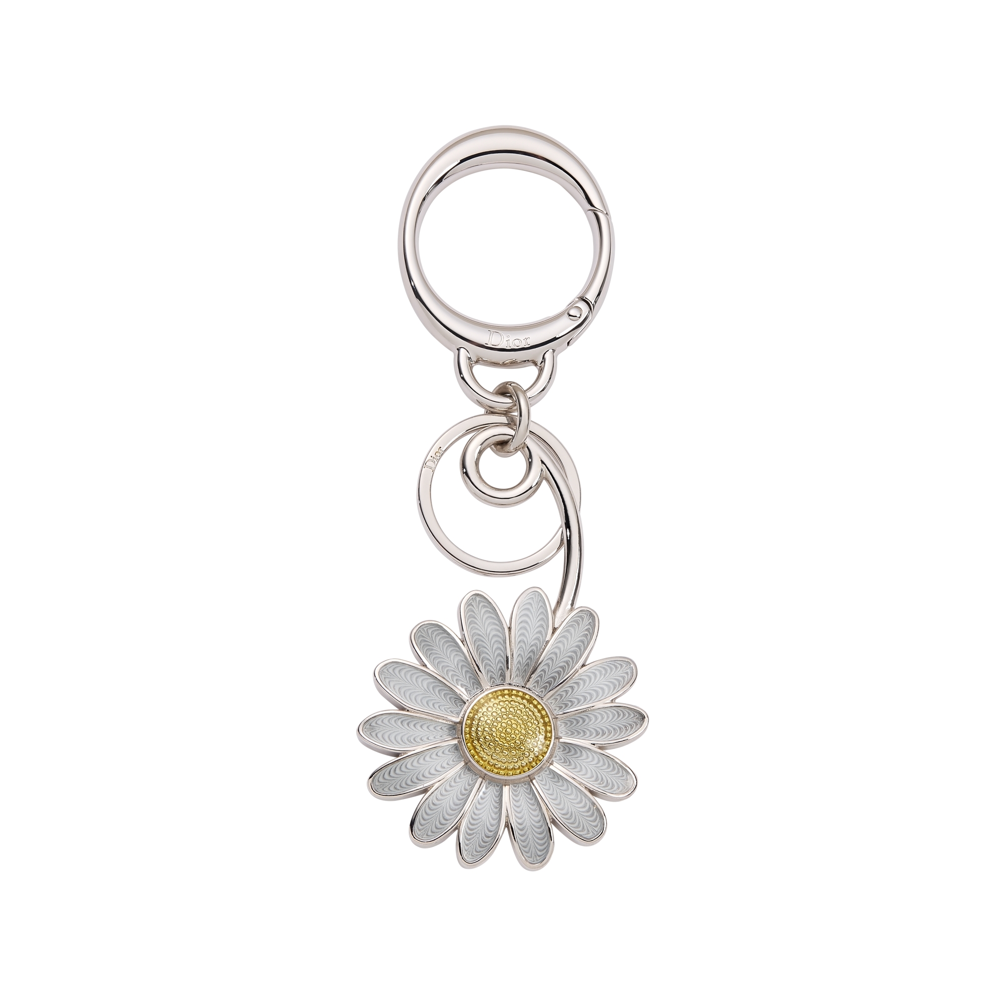Jardin d'Atelier Dior Bag Charm Silver-Finish Metal with White and Gold-Tone Lacquer E01
