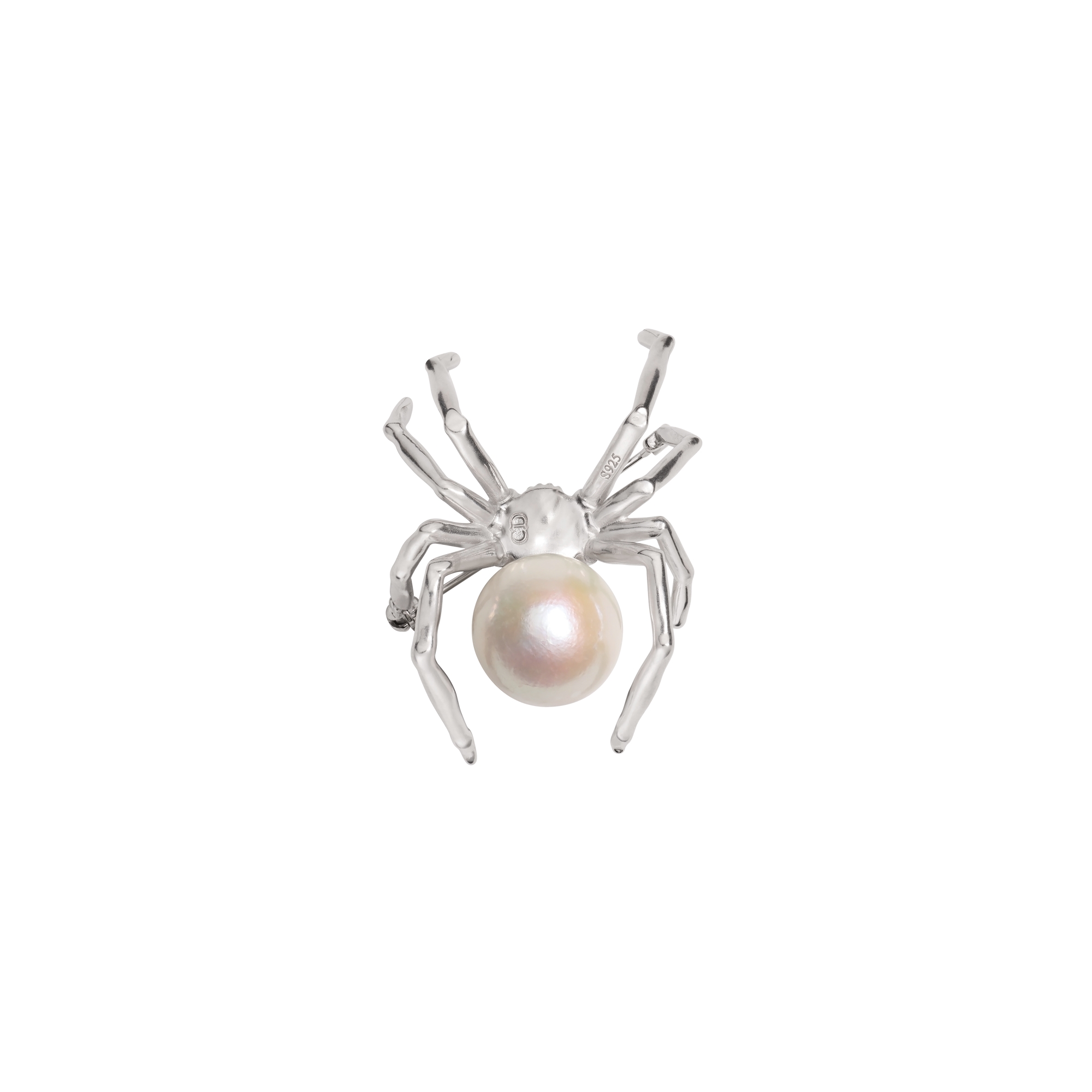 Dior Charms Spider Brooch Silver and Freshwater Pearl E01