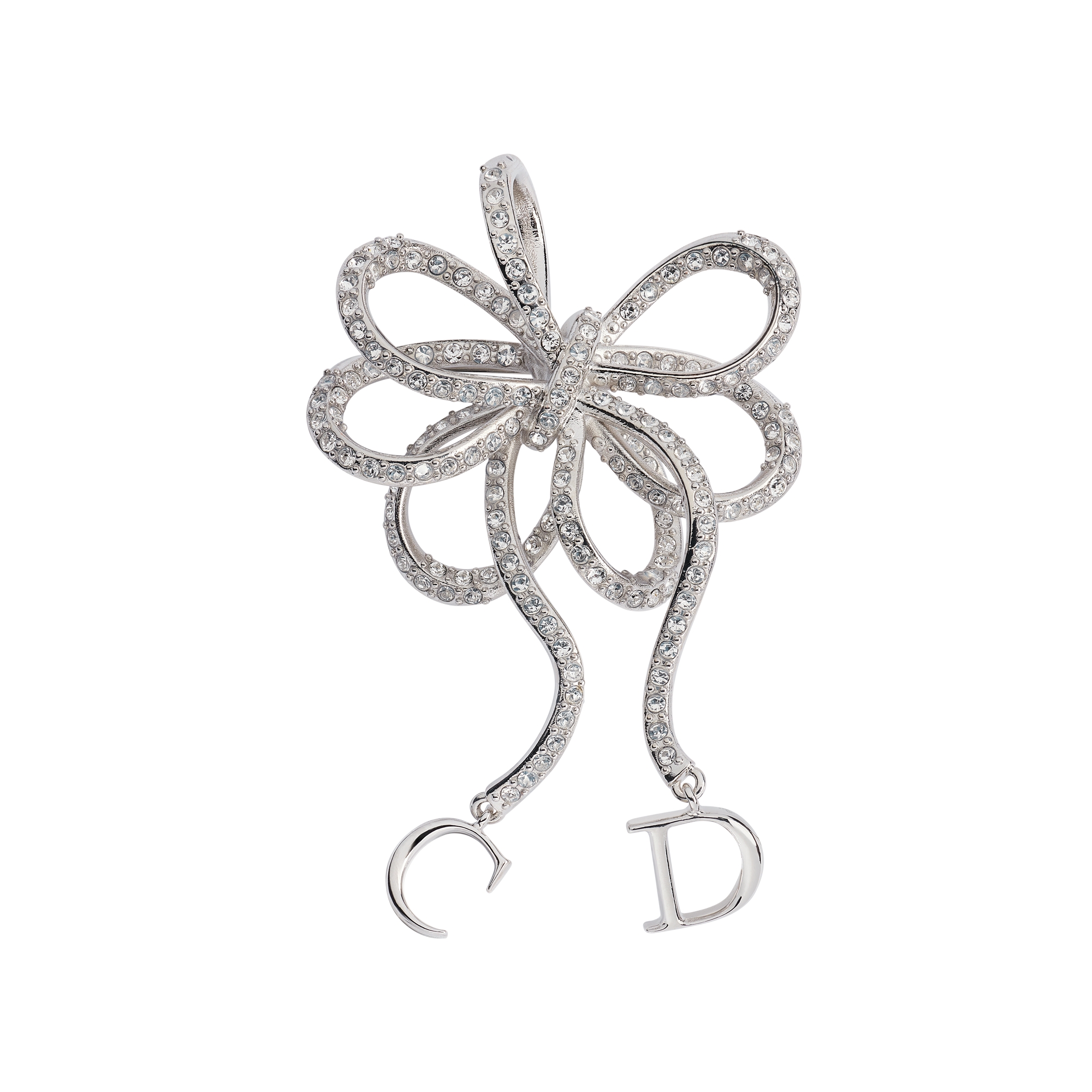 Dior Infinity Bow Brooch Silver-Finish Metal and Crystals | DIOR US