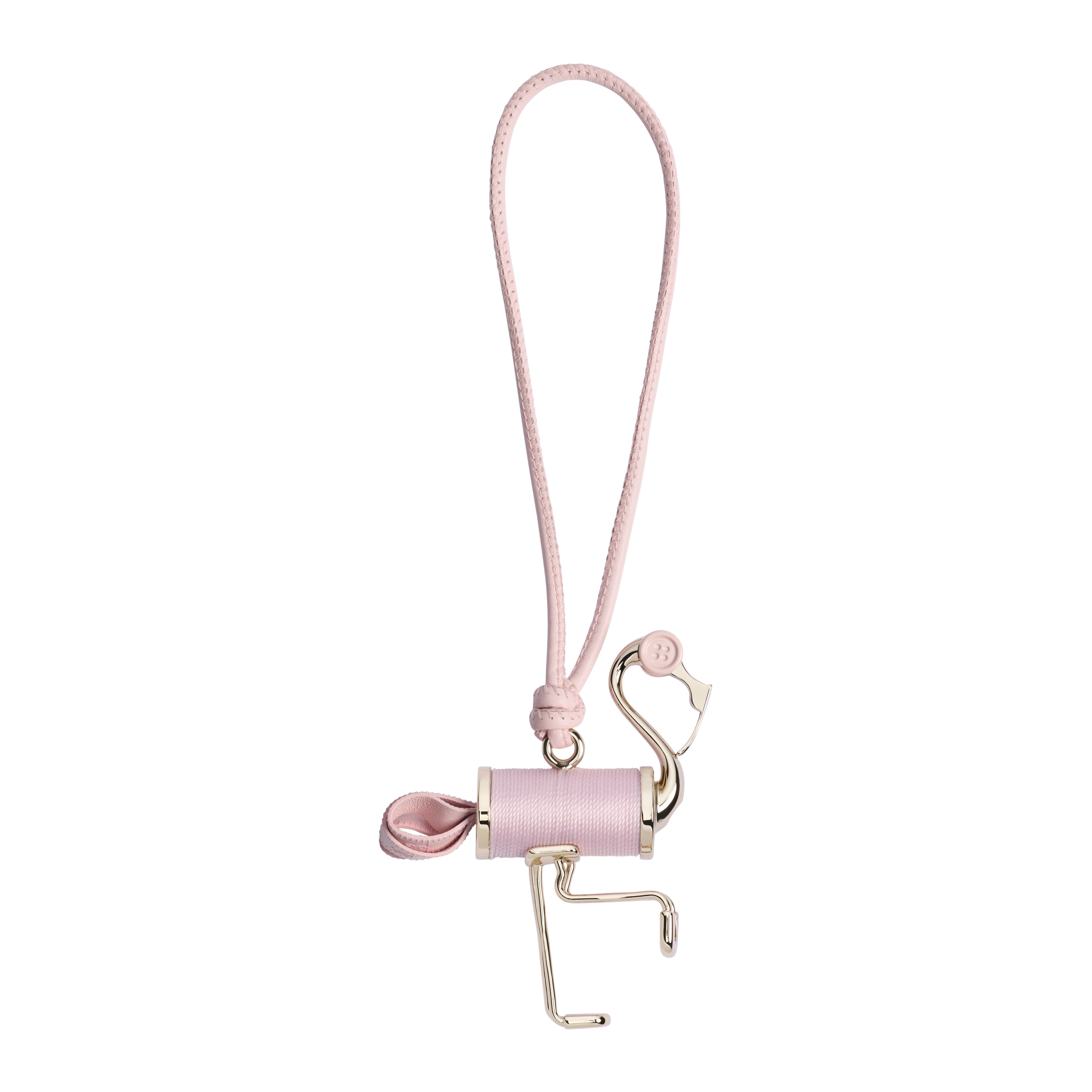 Dior Créatures Couture Bag Charm Pale Gold-Finish Metal with Pink Lambskin and Thread E01
