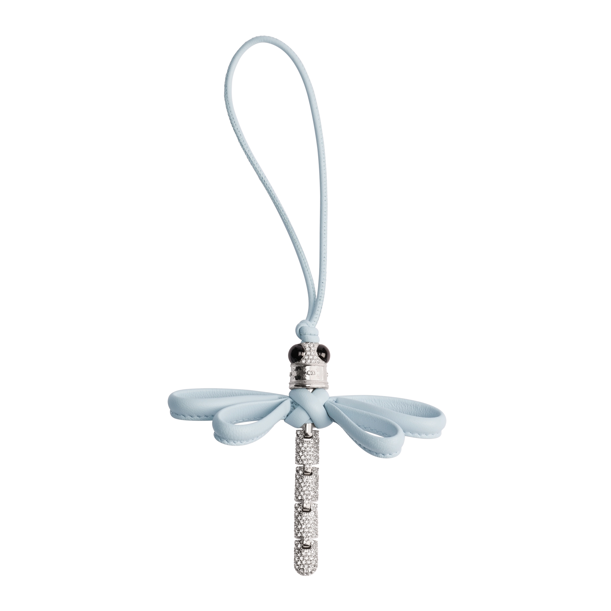 Dior Créatures Couture Bag Charm Silver-Finish Metal, Crystals and Ice Blue Lambskin E01