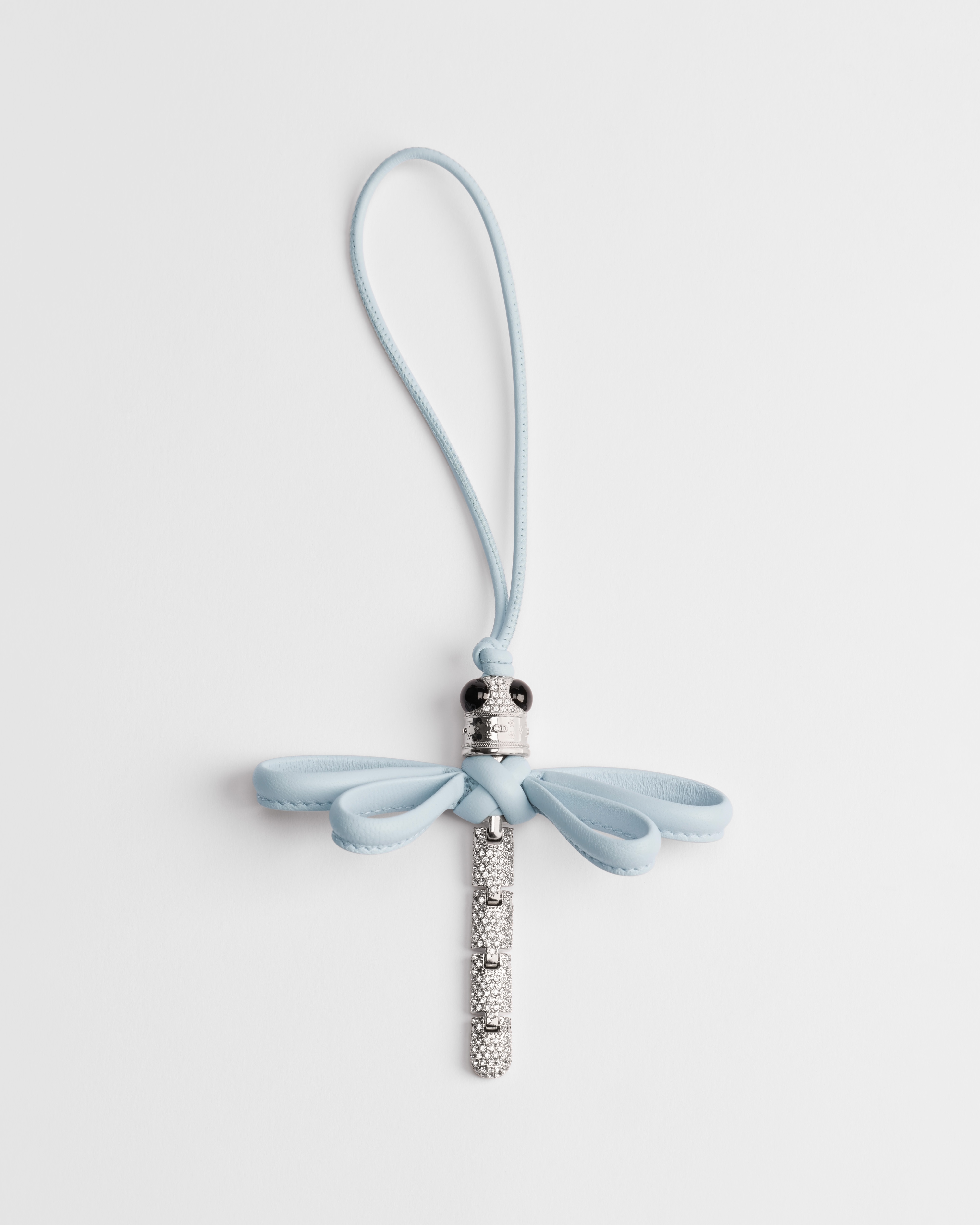 Dior Créatures Couture Bag Charm Silver-Finish Metal, Crystals and Ice Blue Lambskin E01